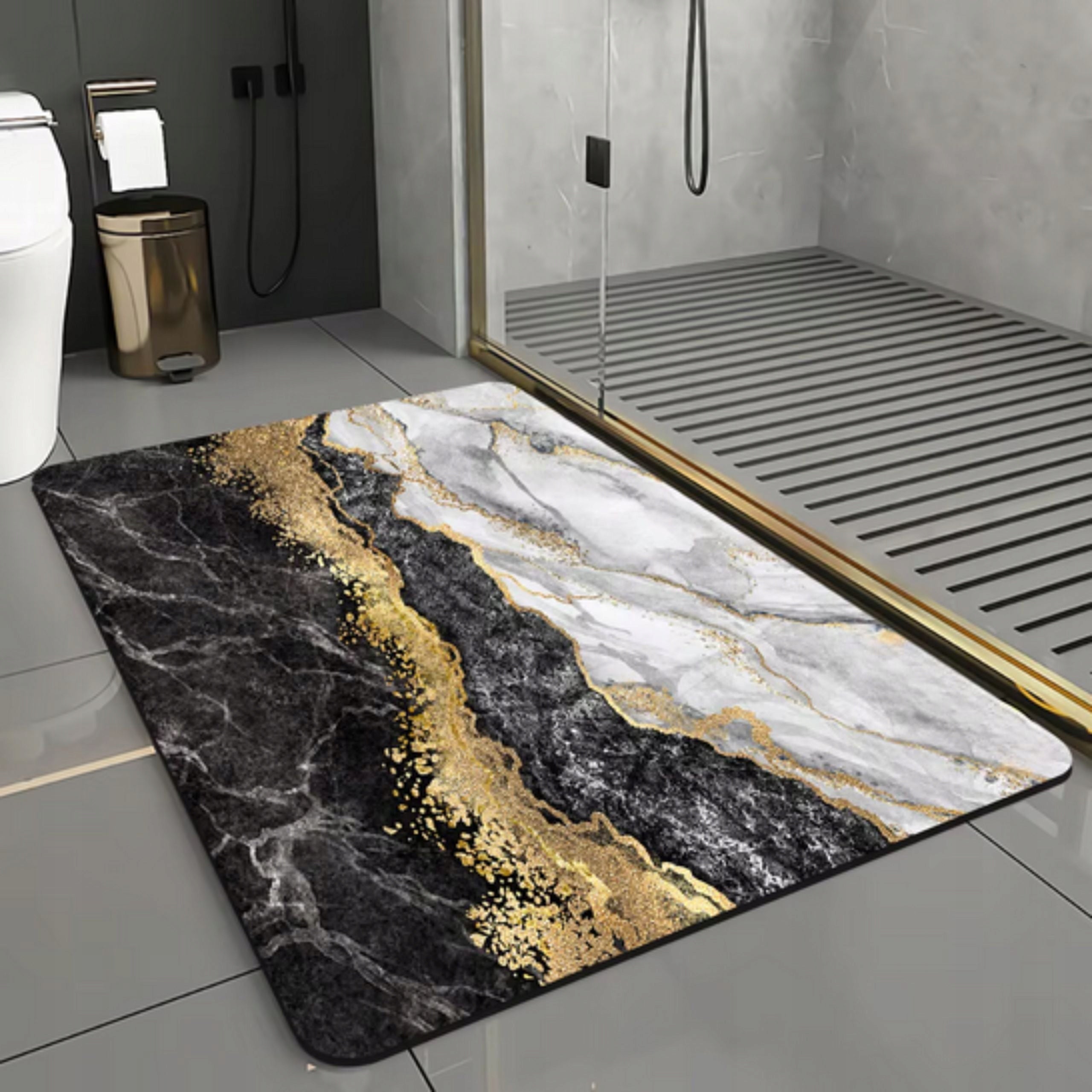 BATHROOM MAT QUICK-DRYING BATHROOM RUG NON-SLIP 80x50 Manufacturer code DYWANIK ŁAZIENKOWY MARMURKOWY BATMAT02