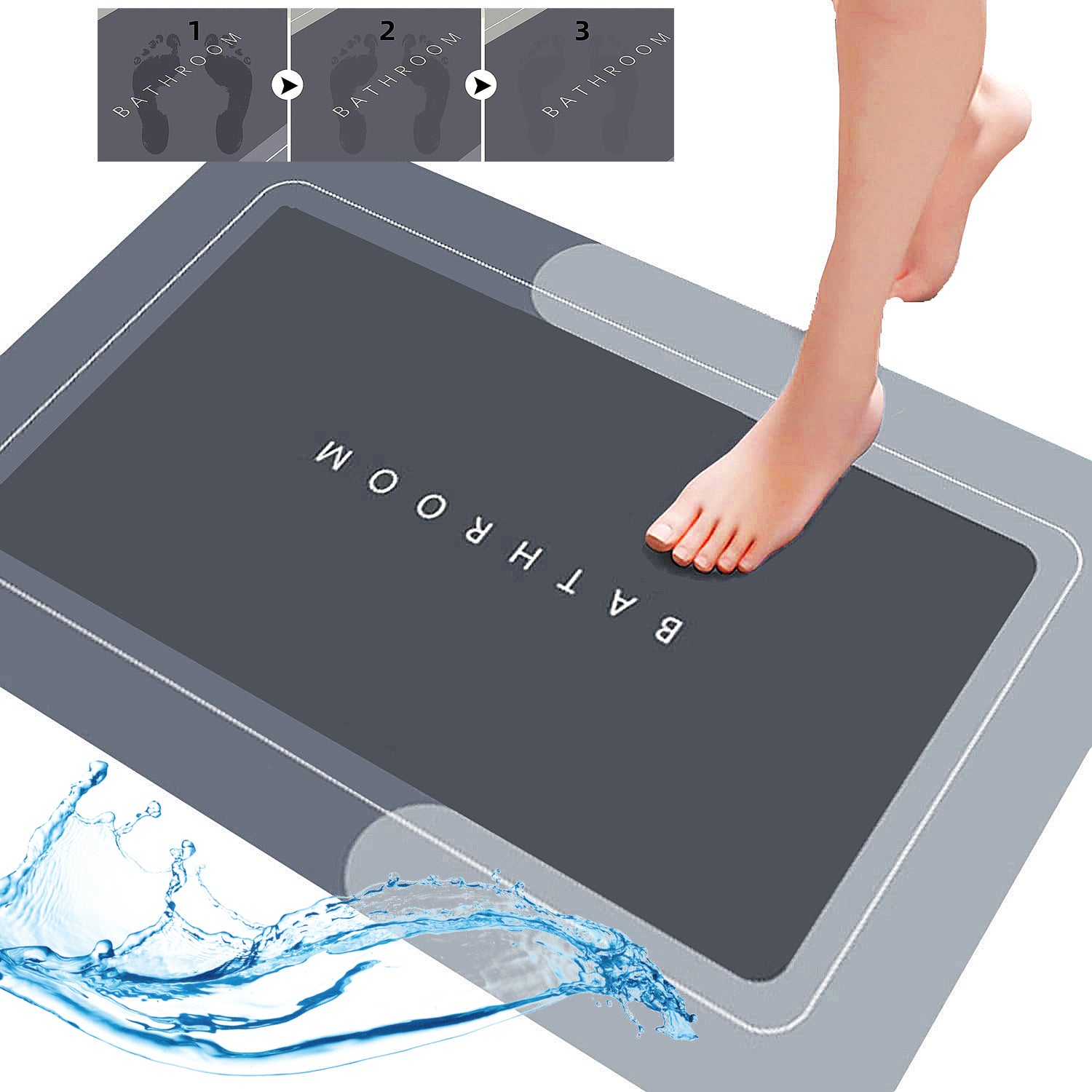 BATHROOM MAT QUICK-DRYING NON-SLIP BATHROOM ABSORBENT RUG Product width 40 cm