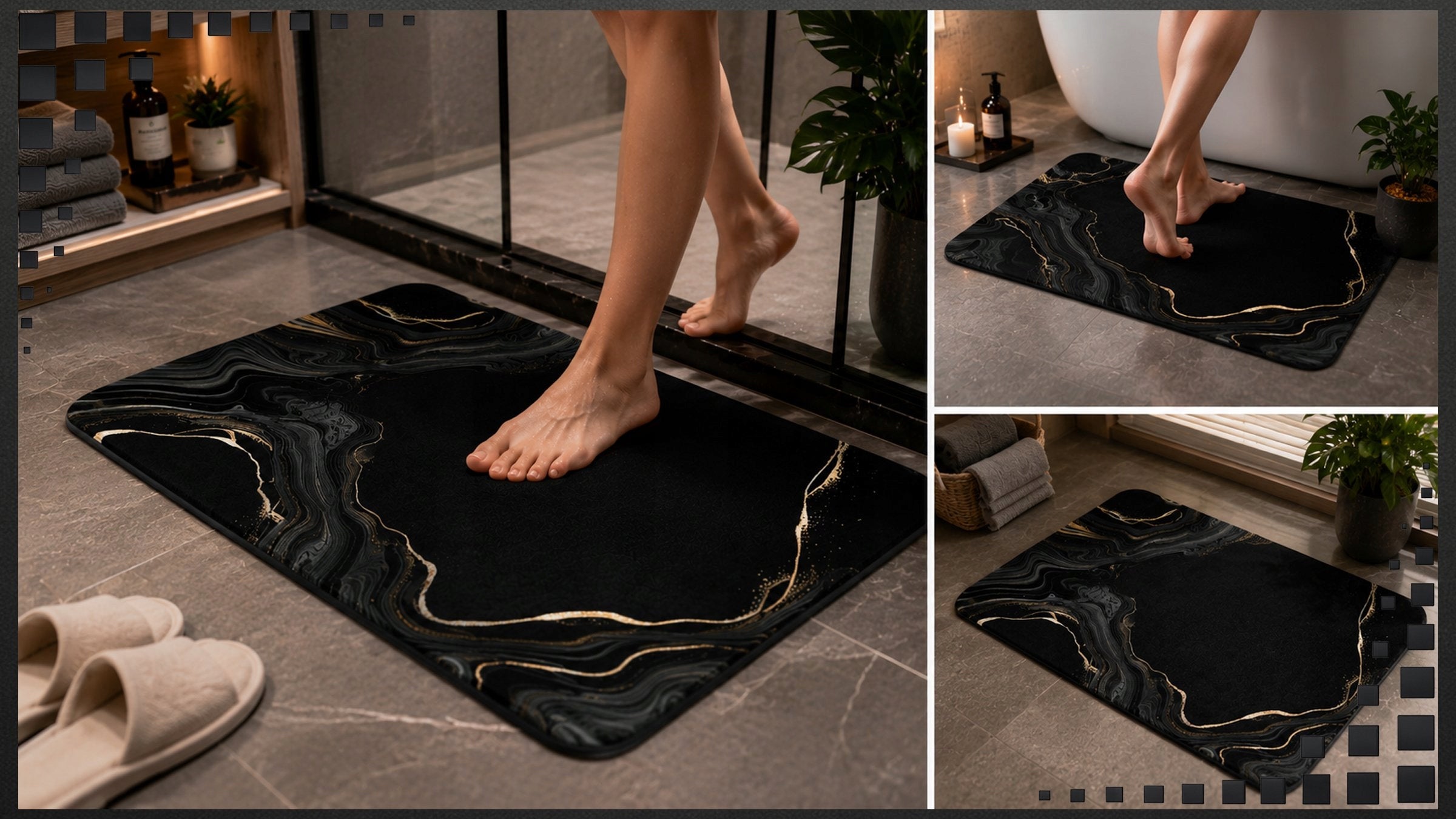 BATHROOM MAT QUICK DRYING RUG CARPET ABSORBENT SHOWER BATHTUB 50x80 Packaging status original