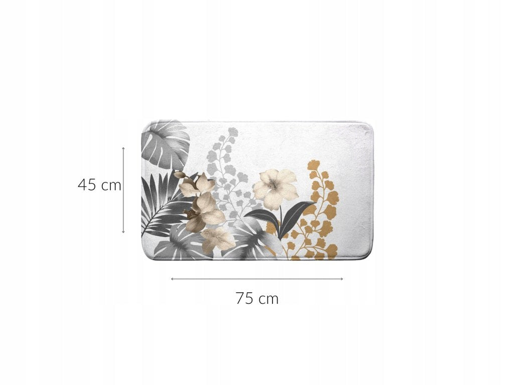 BATHROOM MAT RECTANGULAR BATHROOM RUG FOR BATHROOM 45 x 75 FLOWERS Brand Douceur d'intérieur