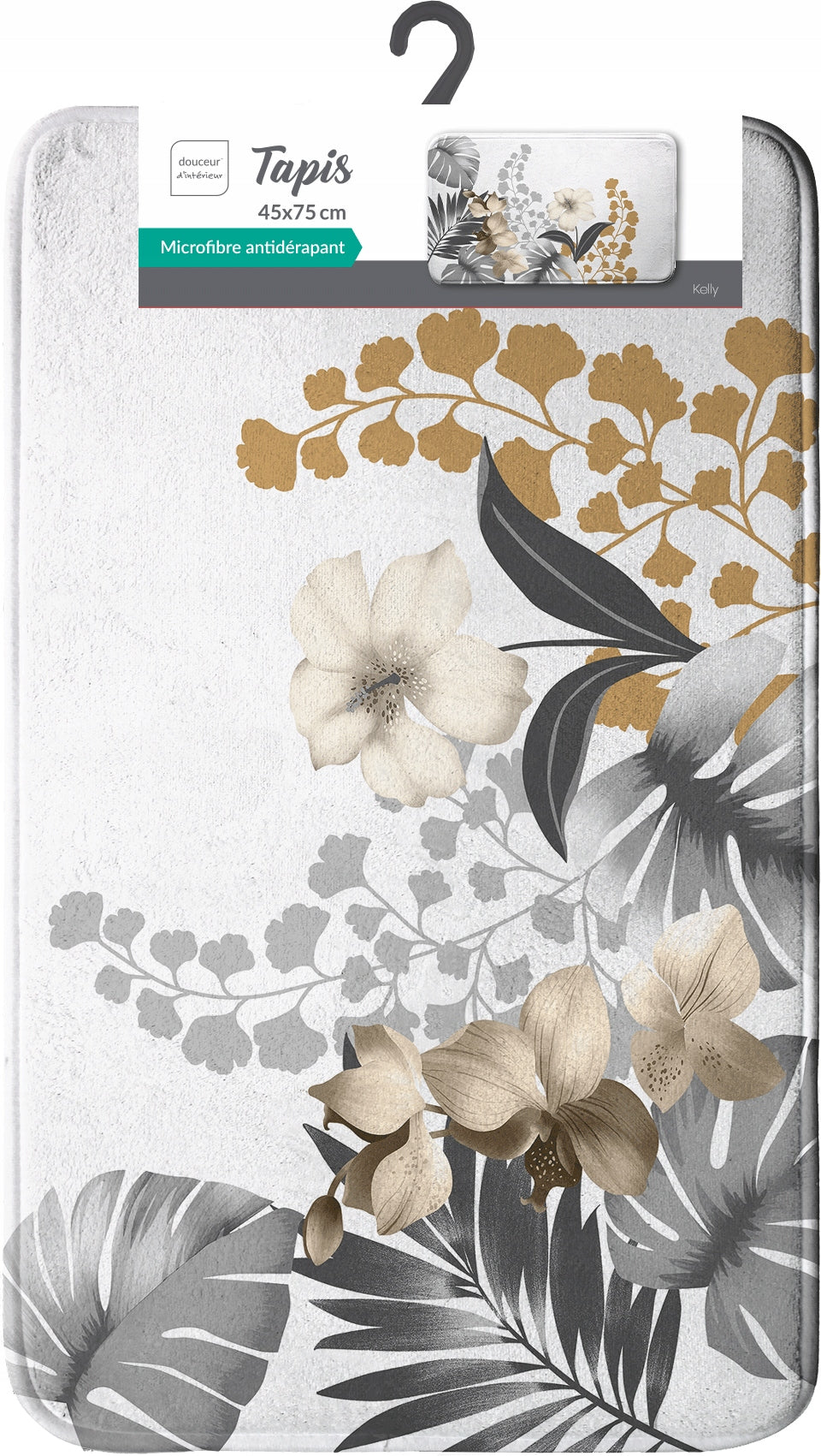 BATHROOM MAT RECTANGULAR BATHROOM RUG FOR BATHROOM 45 x 75 FLOWERS Manufacturer code dywanik łazienkowy mikrofibra