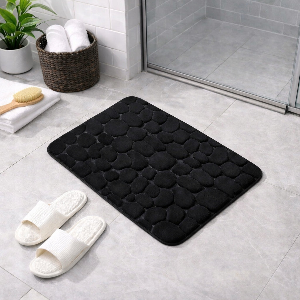 BATHROOM MAT SOFT QUICK-DRYING BLACK NON-SLIP RUG 40x60CM Packaging status original