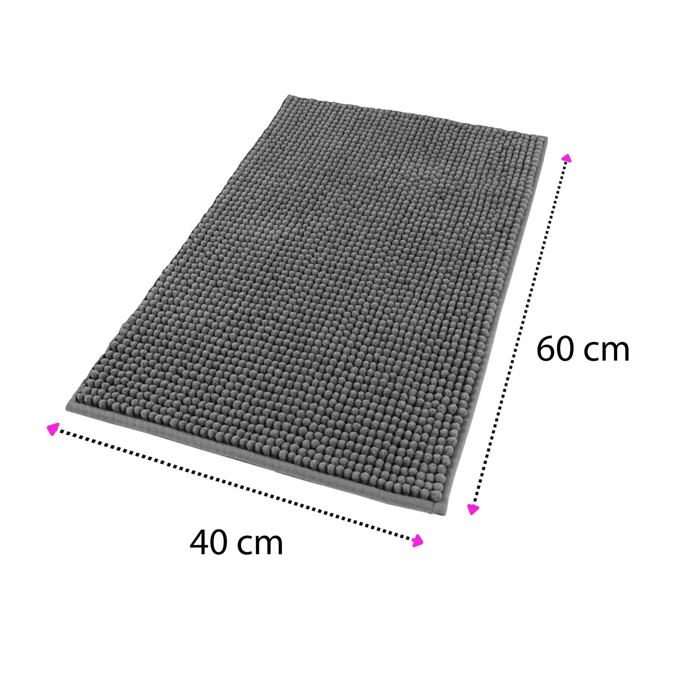 BATHROOM RUG 40x60 CM GREY NON-SLIP SOFT ABSORBENT SIDEWALK Shape rectangle