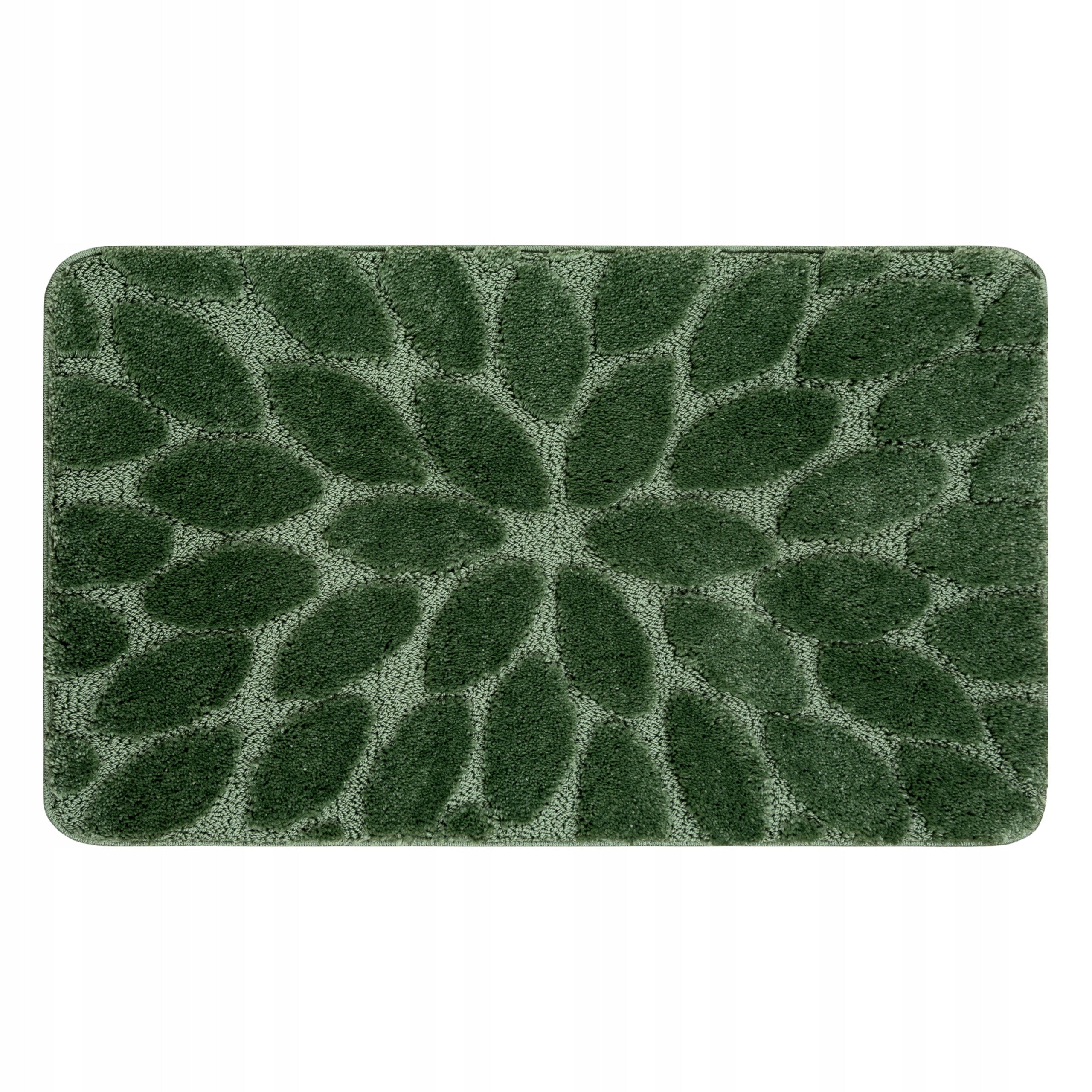 BATHROOM RUG 50x80 STONES GREEN NON-SLIP SOFT #KPL301