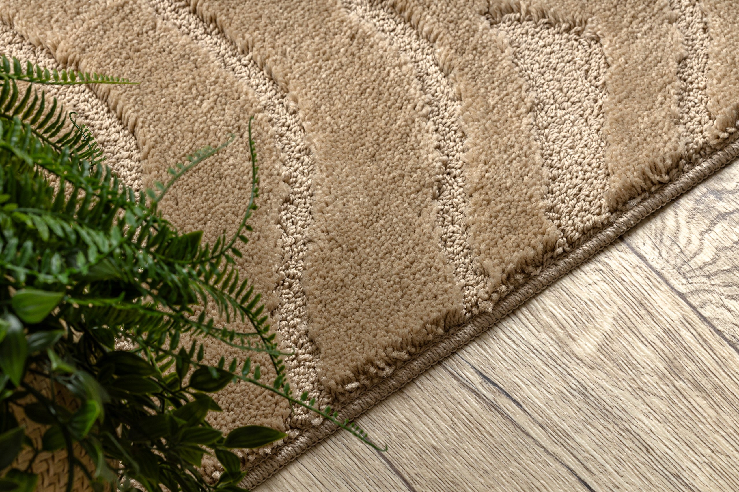 BATHROOM RUG 50x80 WAVES beige NON-SLIP SOFT #KPL302 Shape rectangle