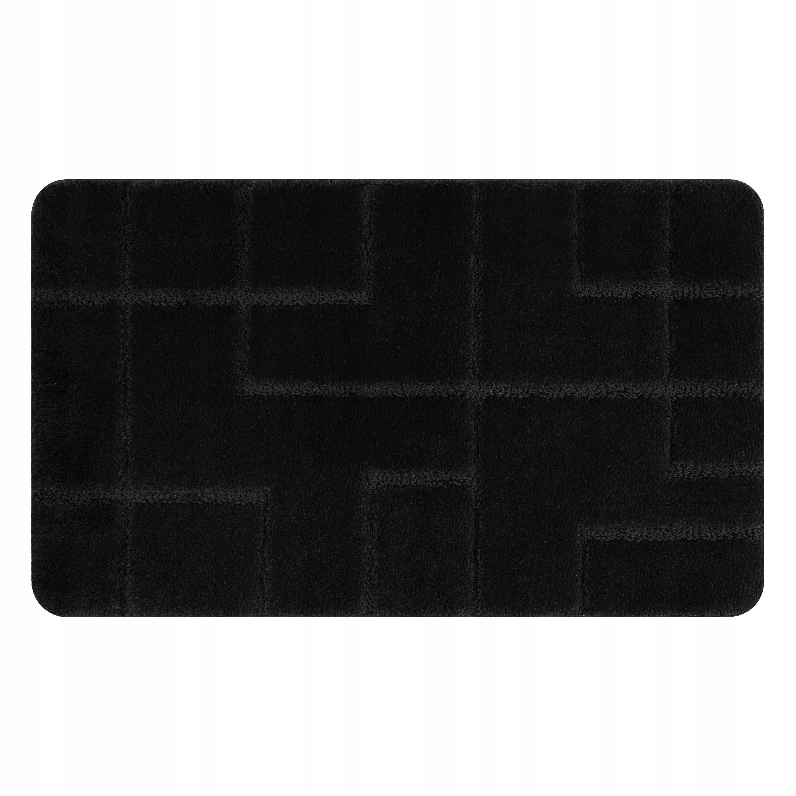 BATHROOM RUG 60x100 LINES black NON-SLIP SOFT #KPL266