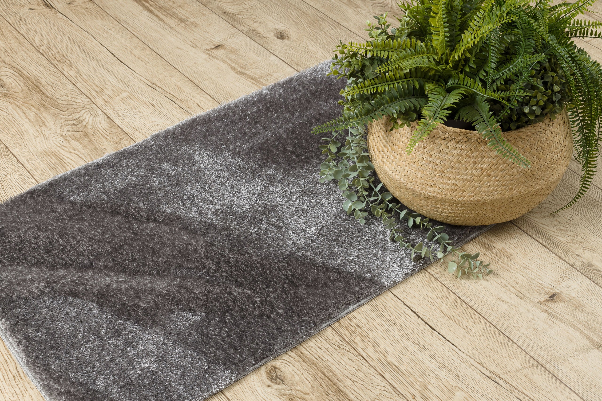 BATHROOM RUG 60x100 SMOOTH SOLID GREY ANTI-SLIP #KPL213 Length 100 cm