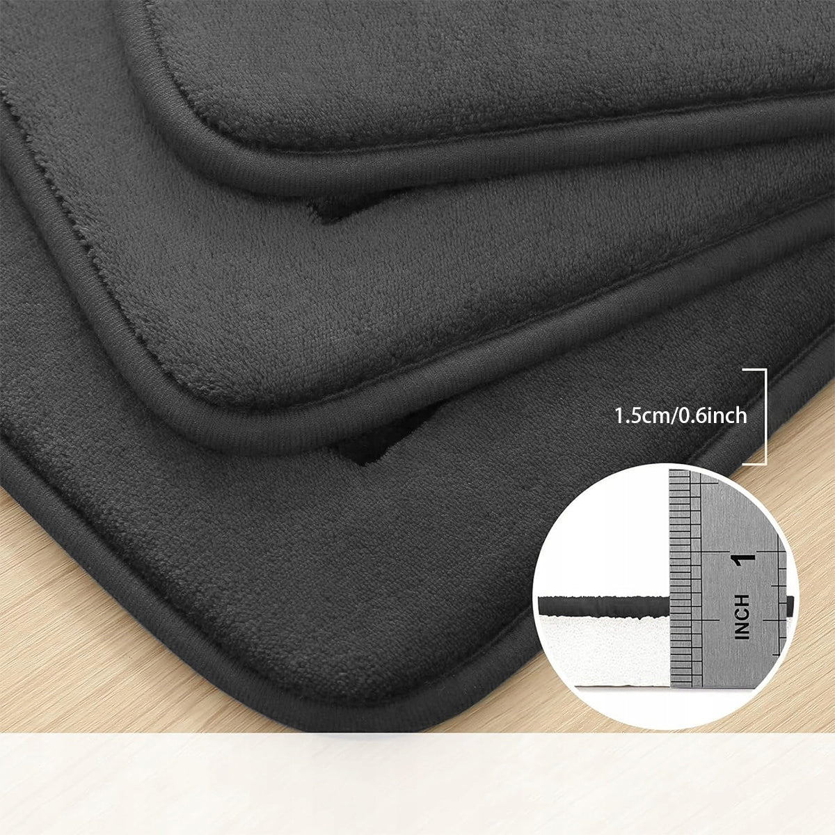 BATHROOM RUG ABSORBENT MAT SET MICROFIBER RUGS 3 PACK Product weight with unit packaging 0.38 kg