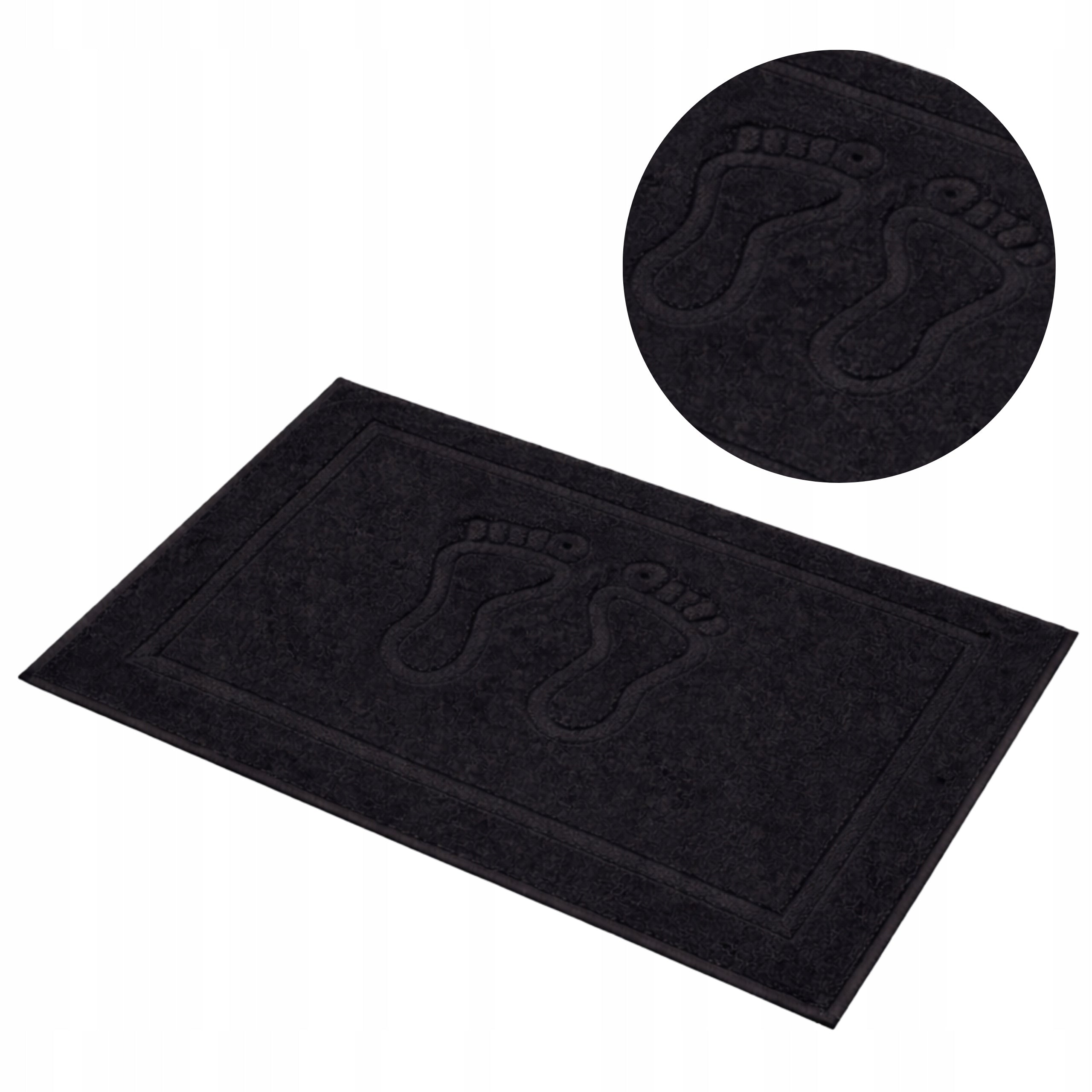 BATHROOM RUG ABSORBENT THICK MAT FOOT 100% COTTON BLACK 50x70 cm