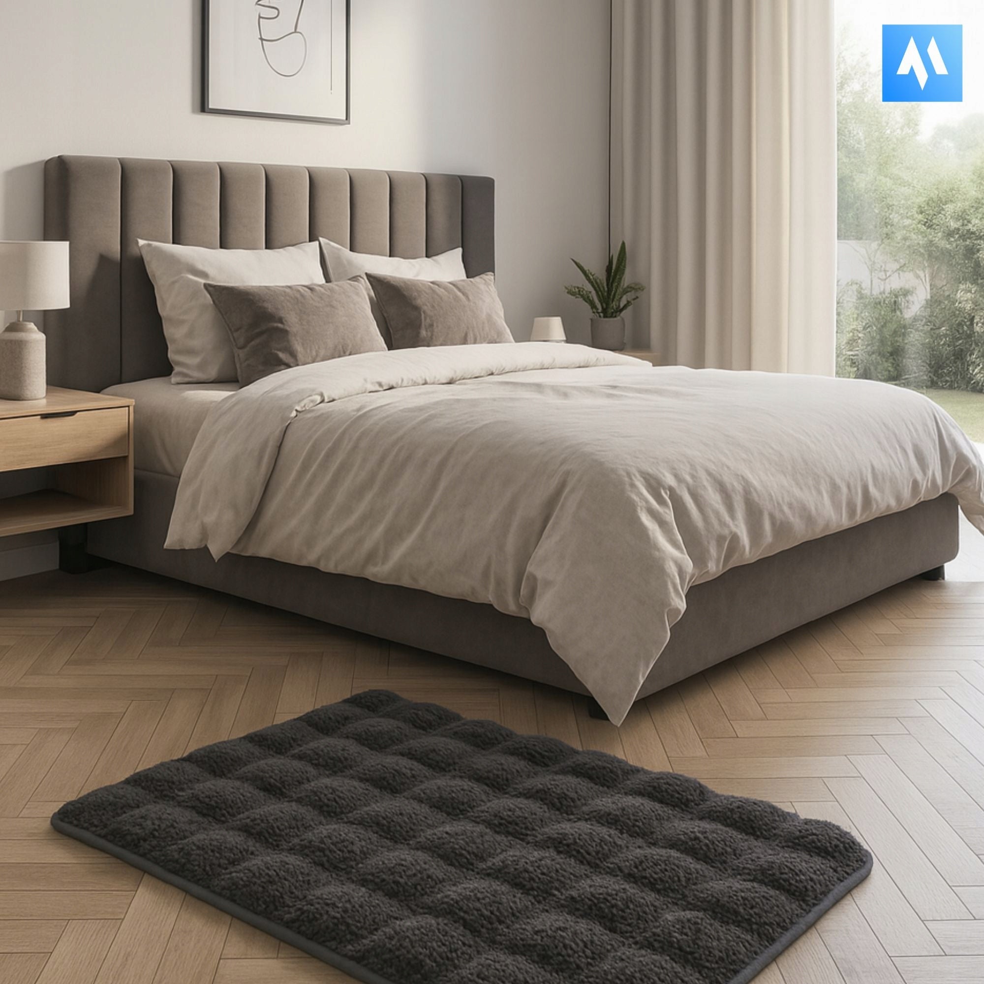 BATHROOM RUG ANTHRACITE SOFT FUR NON-SLIP 60x90cm Manufacturer code O-3456233