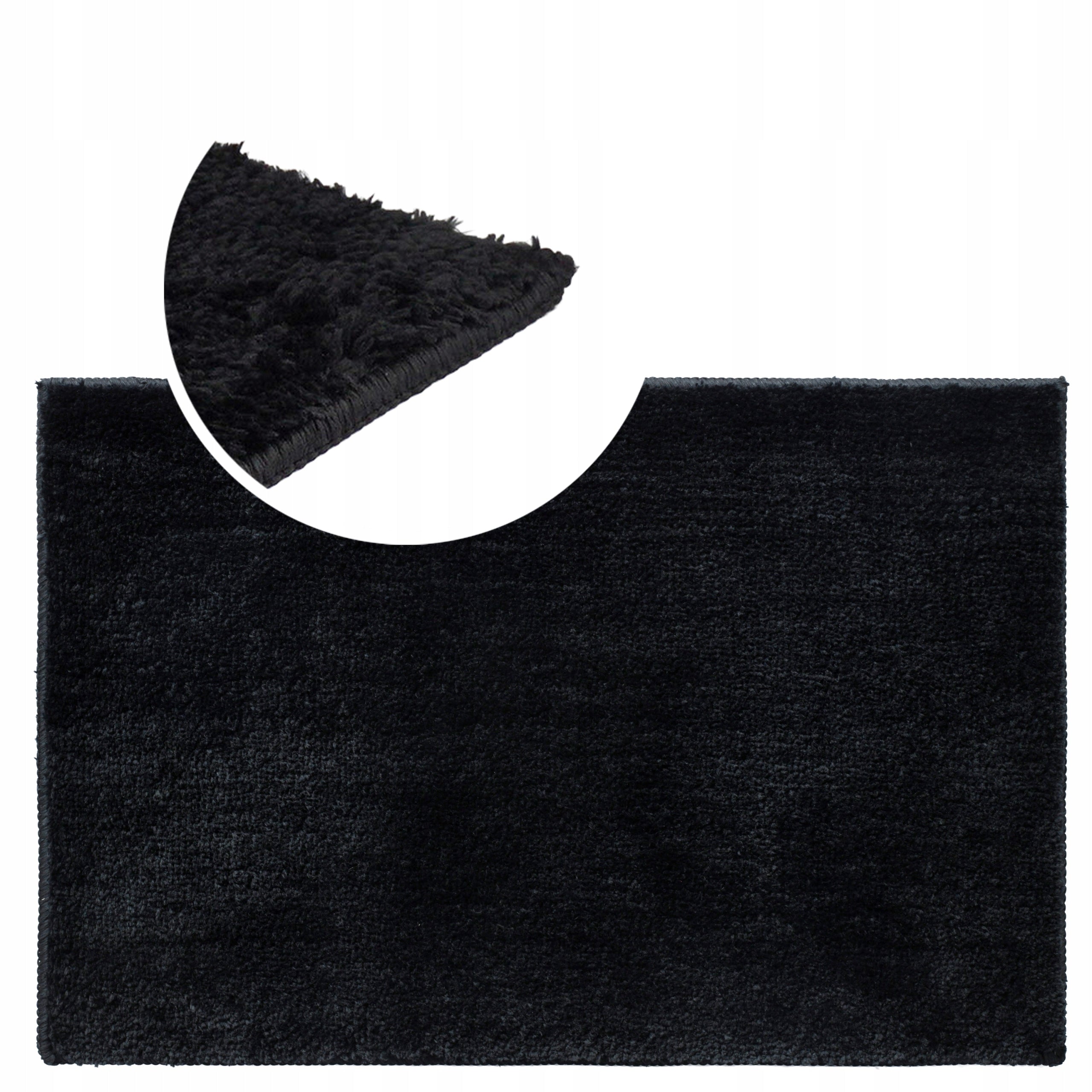 BATHROOM RUG ANTI-SLIP MICROFIBER 40x60 BLACK SOFT 1600 g/m2 Thickness 15 mm