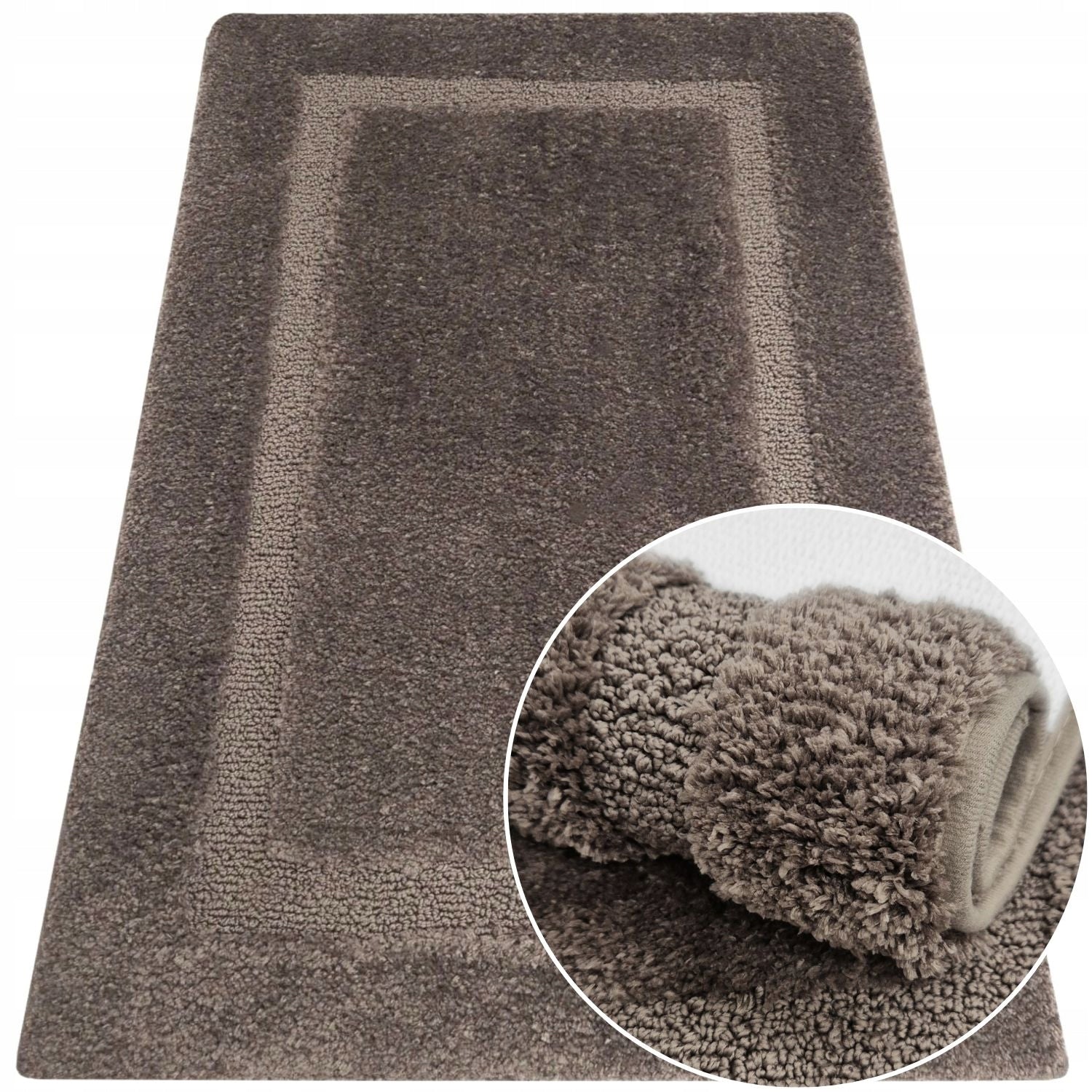 BATHROOM RUG BEIGE 50x80 NON-SLIP SOFT FOR BATHROOM TAUPE