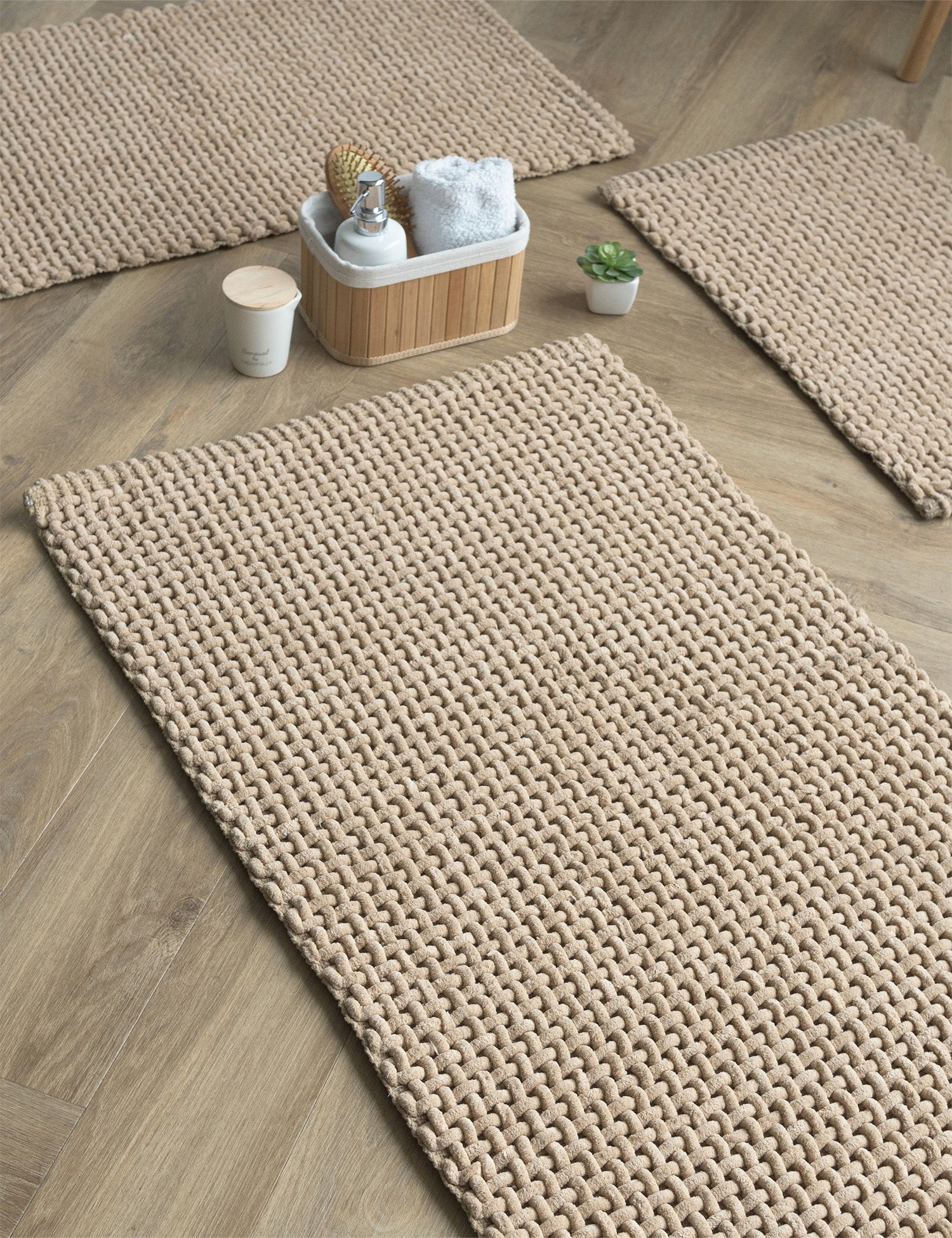 BATHROOM RUG BEIGE SOFT ABSORBENT NON-SLIP MODERN 40x60CM EAN (GTIN) 5904169731469