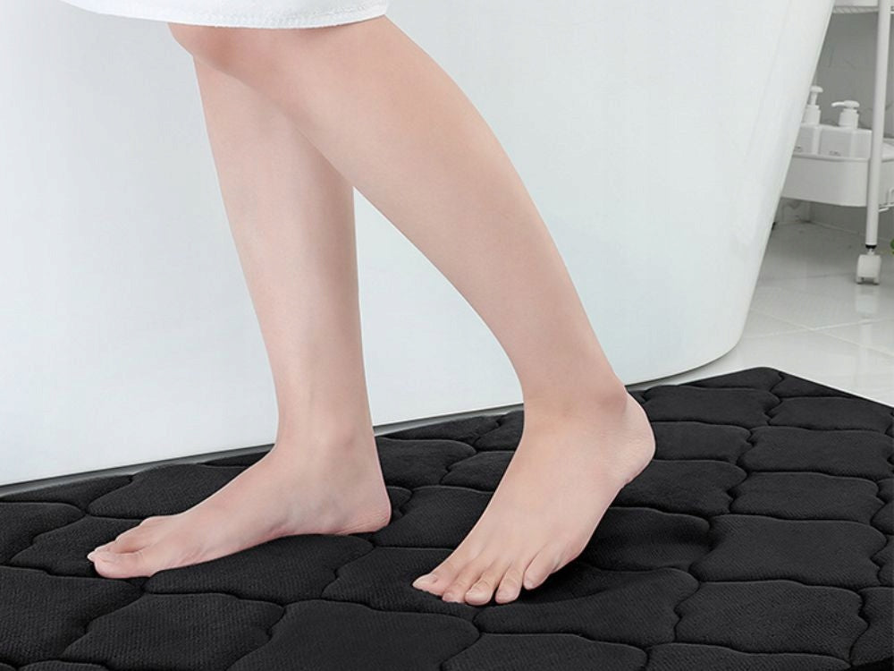 BATHROOM RUG BLACK SOFT WATER ABSORBENT MEMORY FOAM NON-SLIP Brand Verk Group