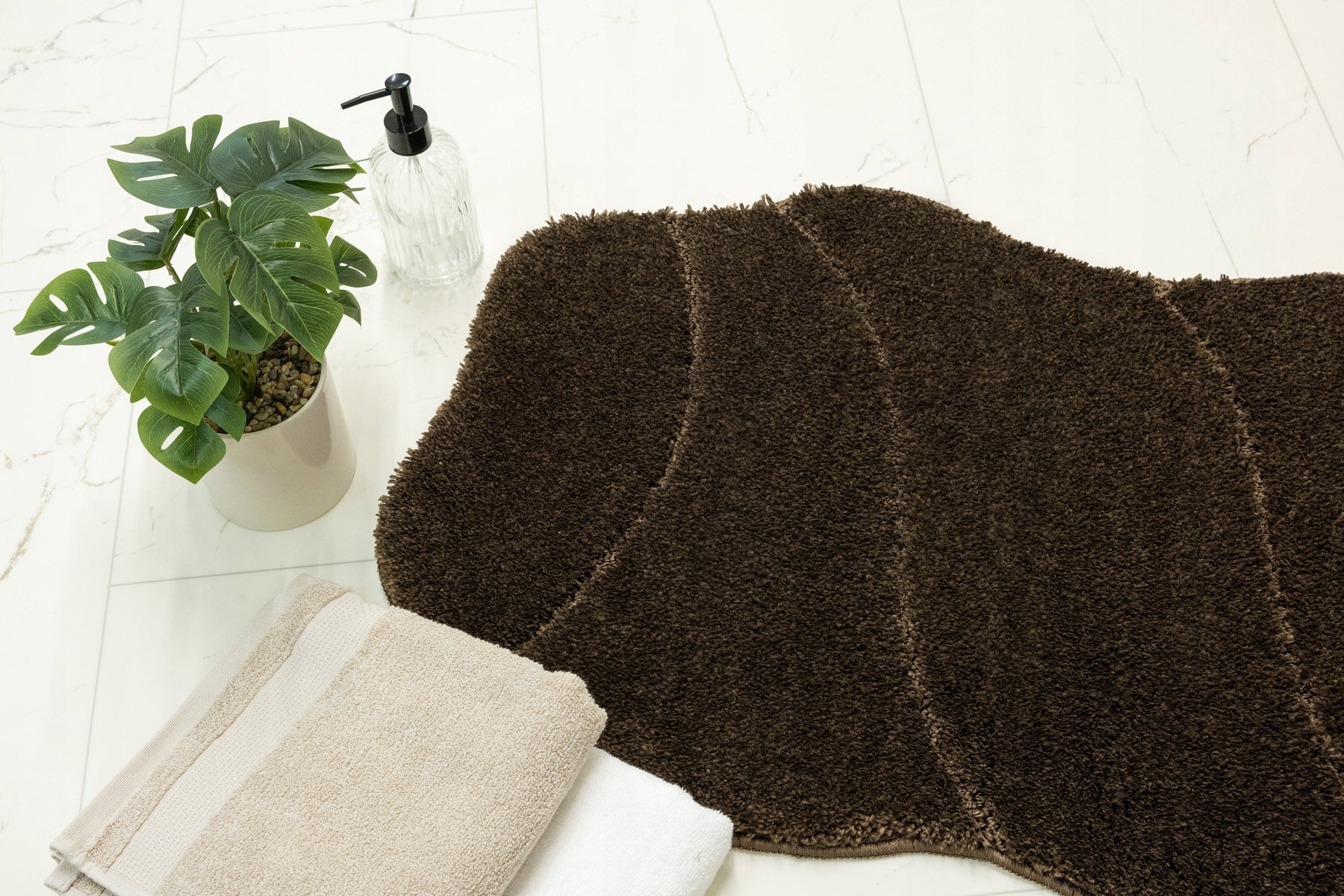 BATHROOM RUG BROWN SHAPE SOFT NON-SLIP DEVON 60x100 cm Product width 60 cm