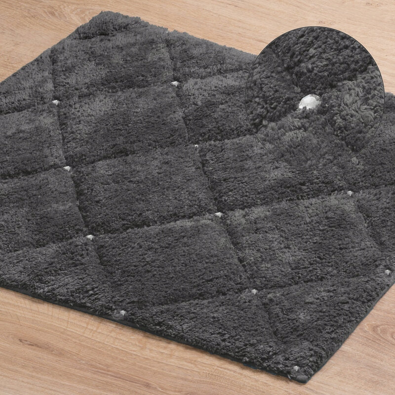 BATHROOM RUG CHIC2 GEOMETRIC PATTERN 60X90 STEEL Length 90 cm