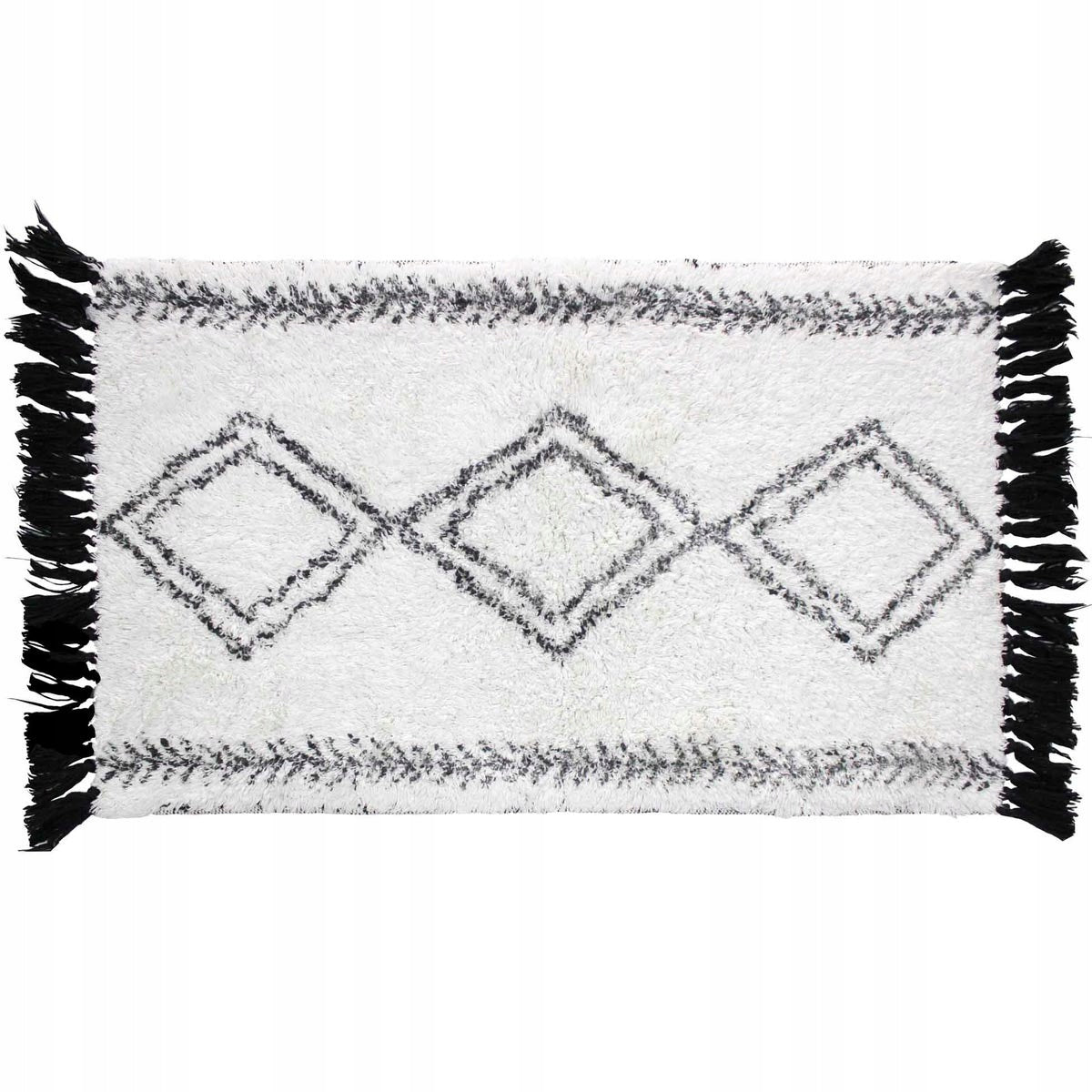 BATHROOM RUG COTTON RECTANGULAR 50 X 80 CM BLACK Length 80 cm