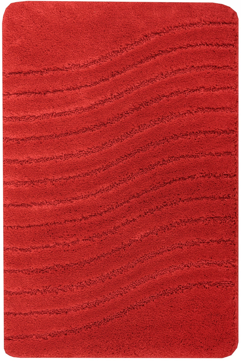 BATHROOM RUG FOR TOILET BEFORE BATHTUB RED SOFT MAT SARA 50x80 cm Length 80 cm
