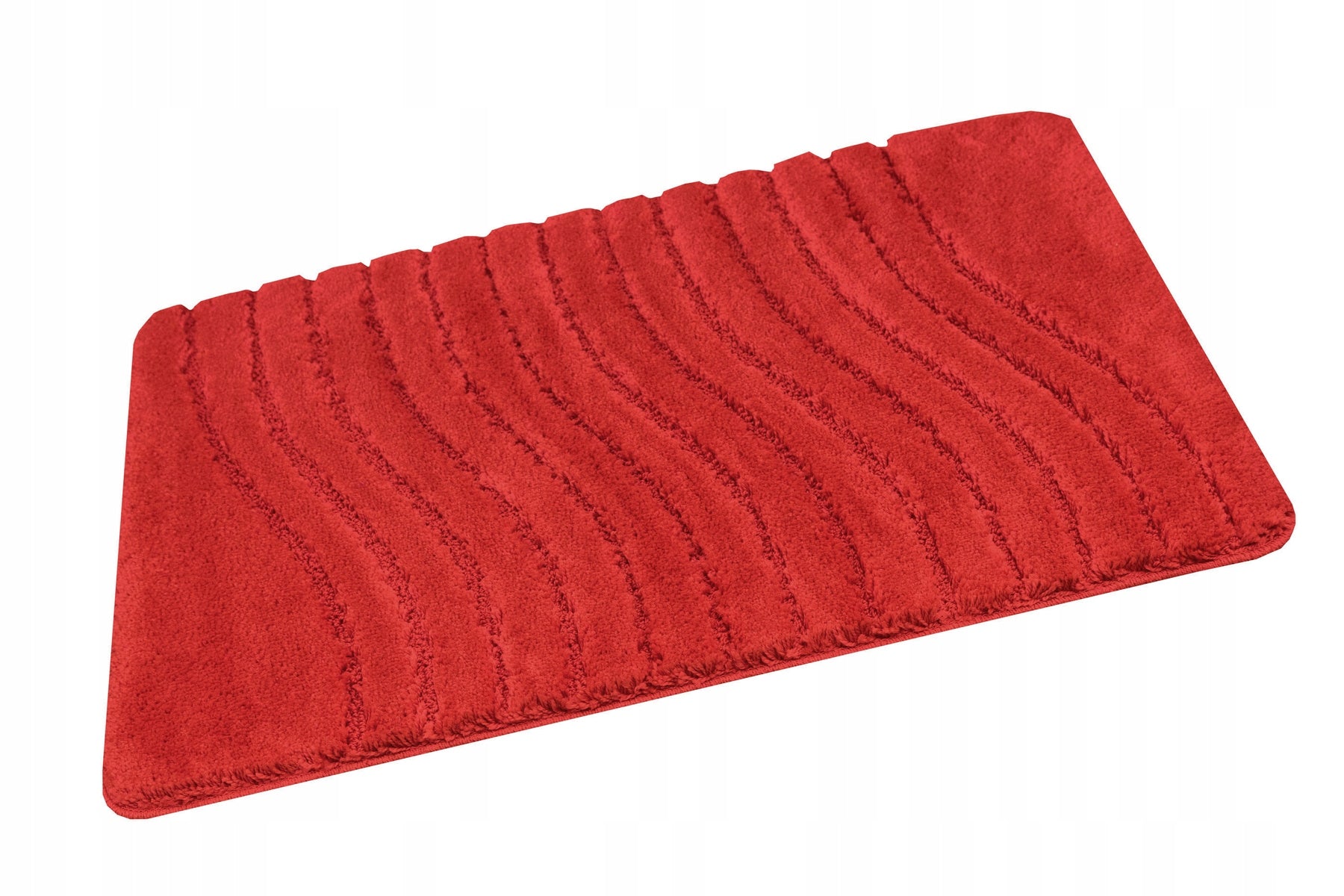 BATHROOM RUG FOR TOILET BEFORE BATHTUB RED SOFT MAT SARA 50x80 cm Shape rectangle