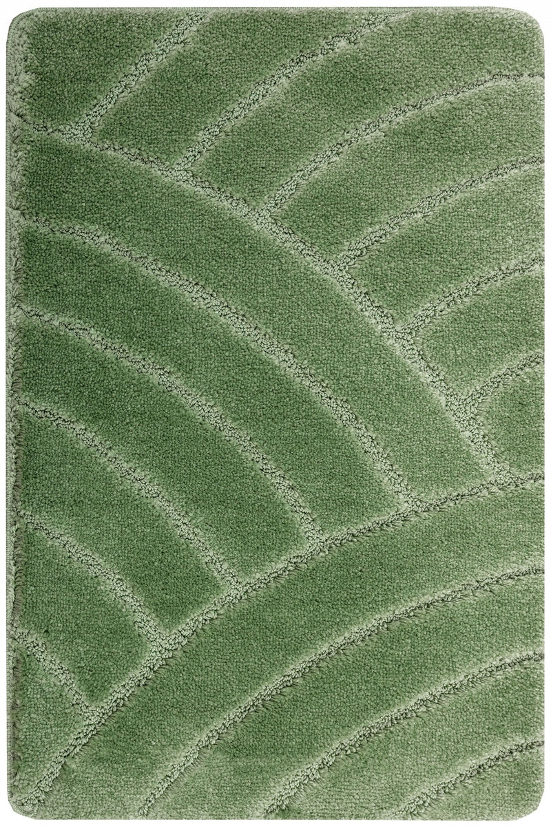 BATHROOM RUG FOR TOILET RUBBERIZED SOFT GREEN MAT SASH 50x80 cm Length 80 cm