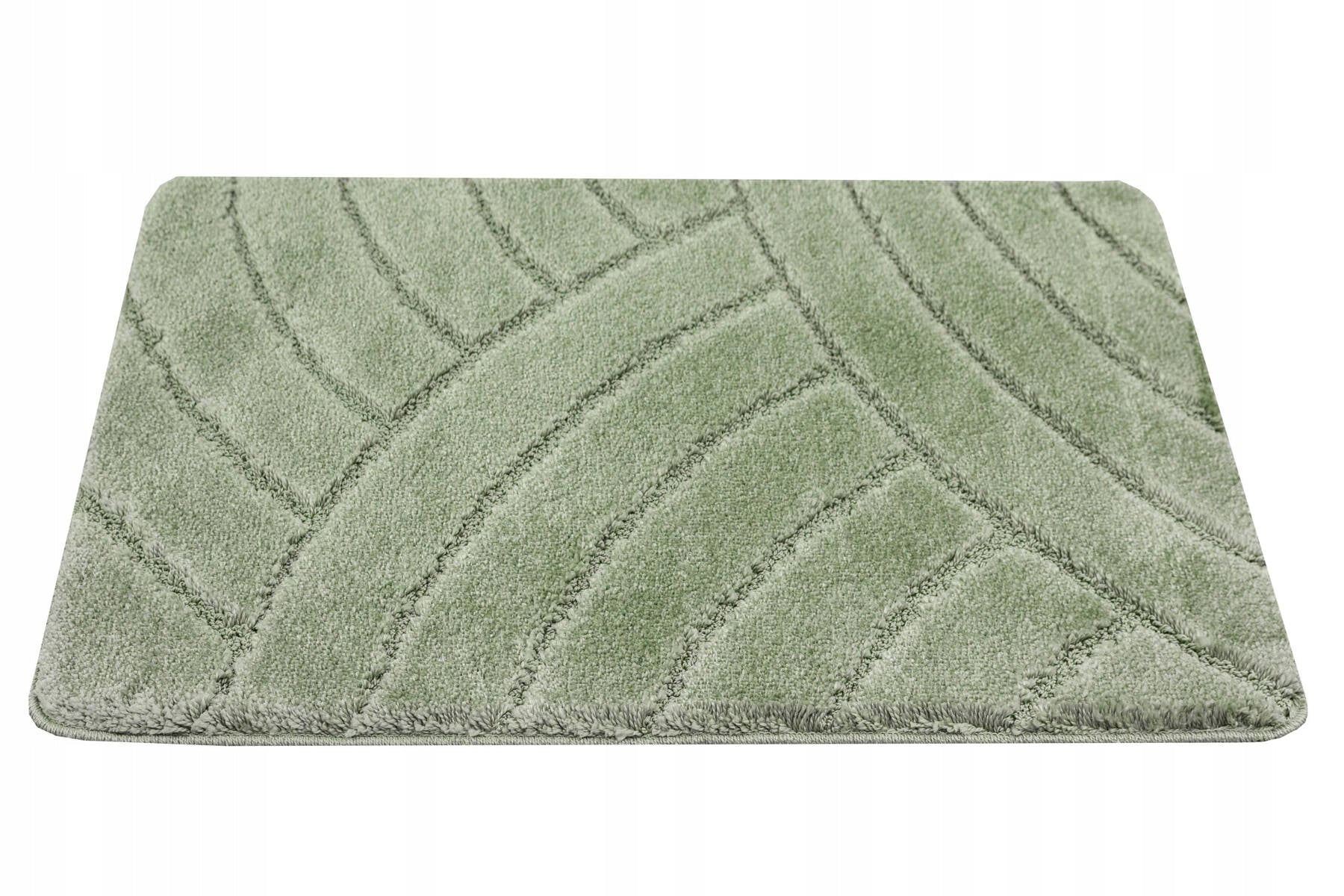 BATHROOM RUG FOR TOILET RUBBERIZED SOFT GREEN MAT SASH 50x80 cm