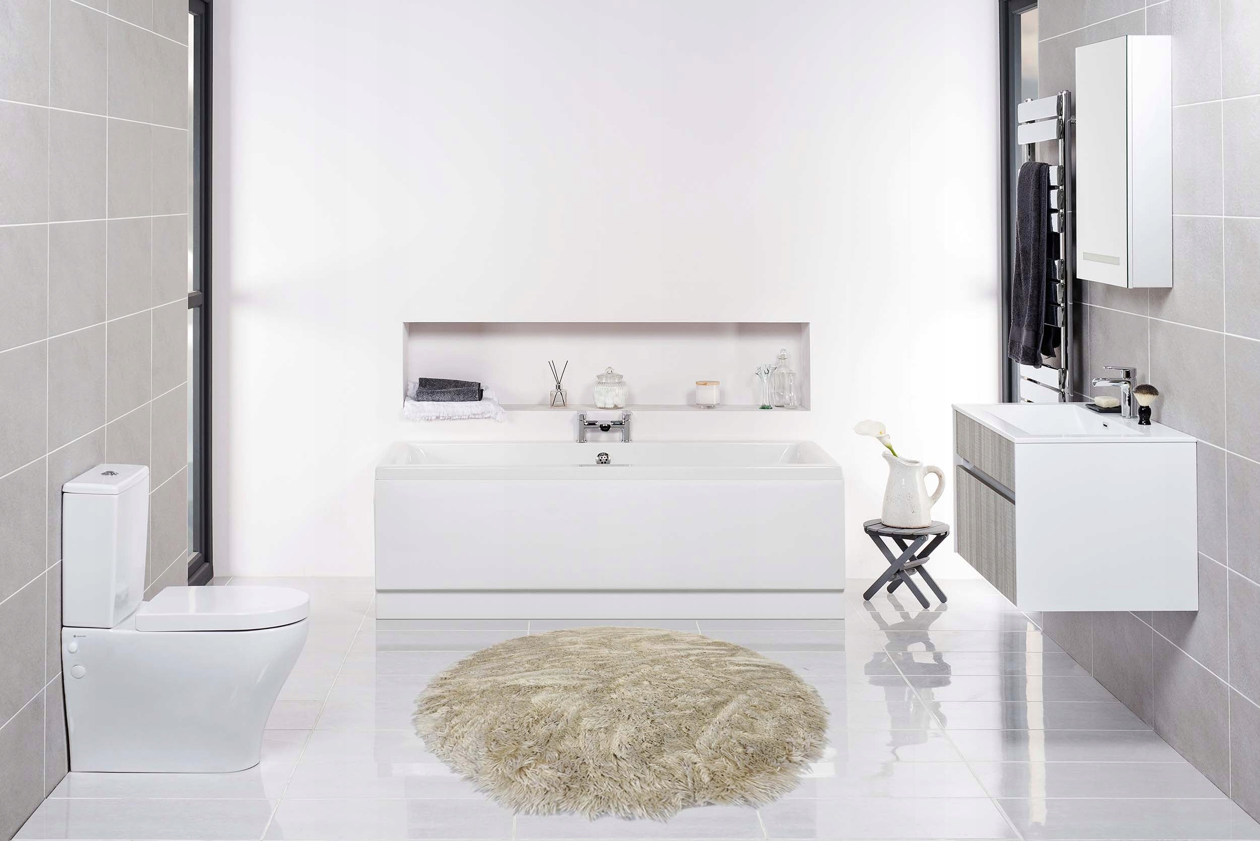 BATHROOM RUG FOR WASHING SOFT PLUSH ROUND SOFTI 80 cm Brand ELSIMONE CARPET
