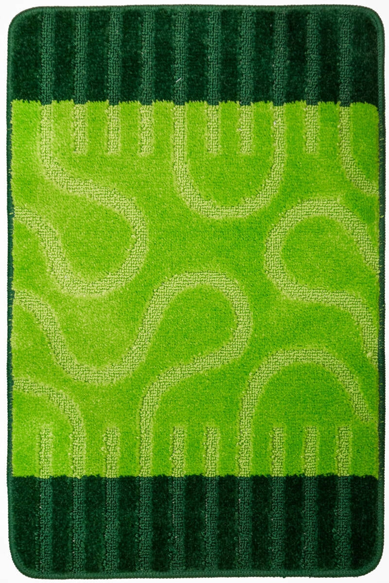 BATHROOM RUG GREEN NON-SLIP RONDA GREEN STRIPED 50x80 cm