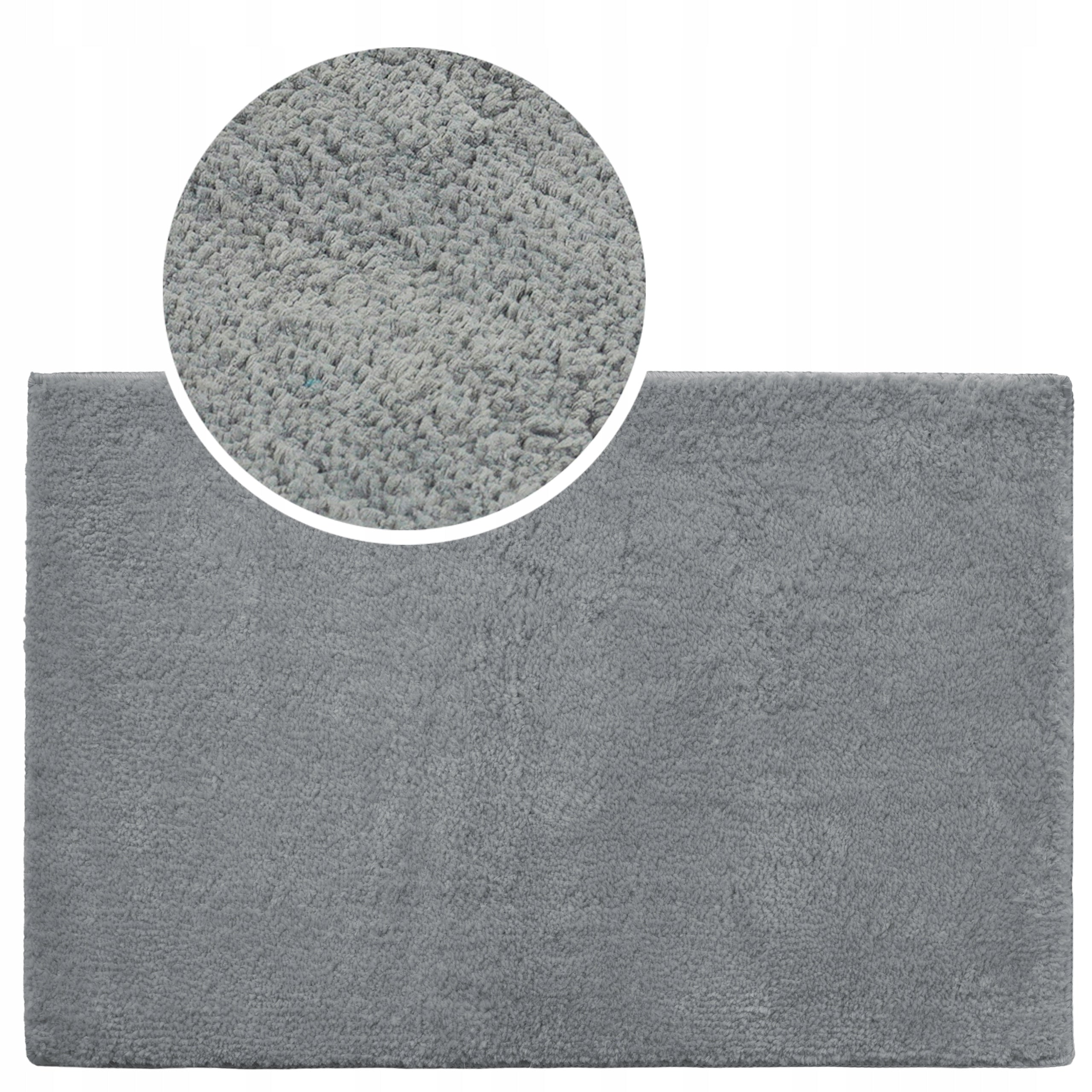 BATHROOM RUG GREY 60x40 SOFT NON-SLIP ABSORBENT MICROFIBER Product width 40 cm