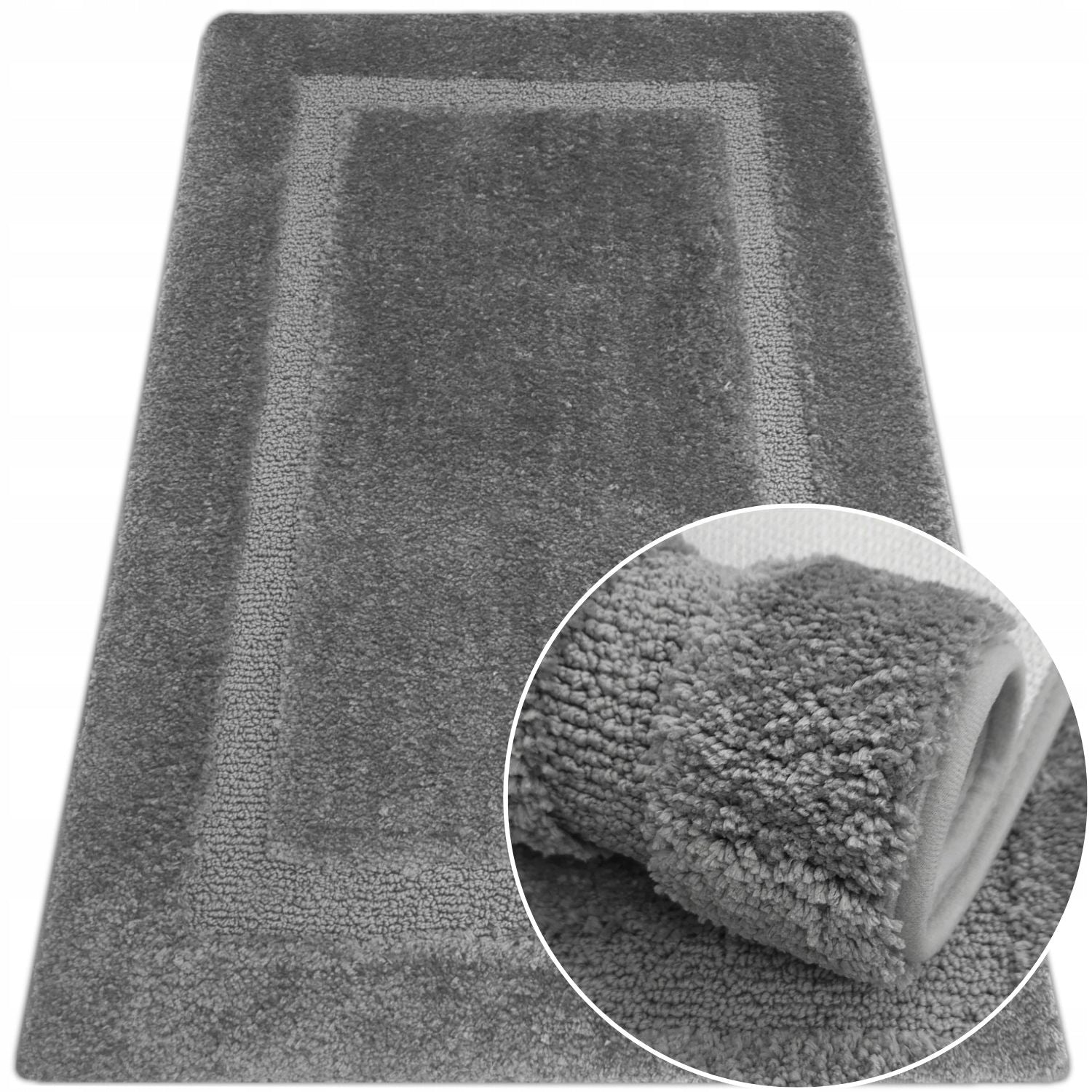 BATHROOM RUG GREY FOR BATHROOM 50x80 NON-SLIP THICK SOFT GREY