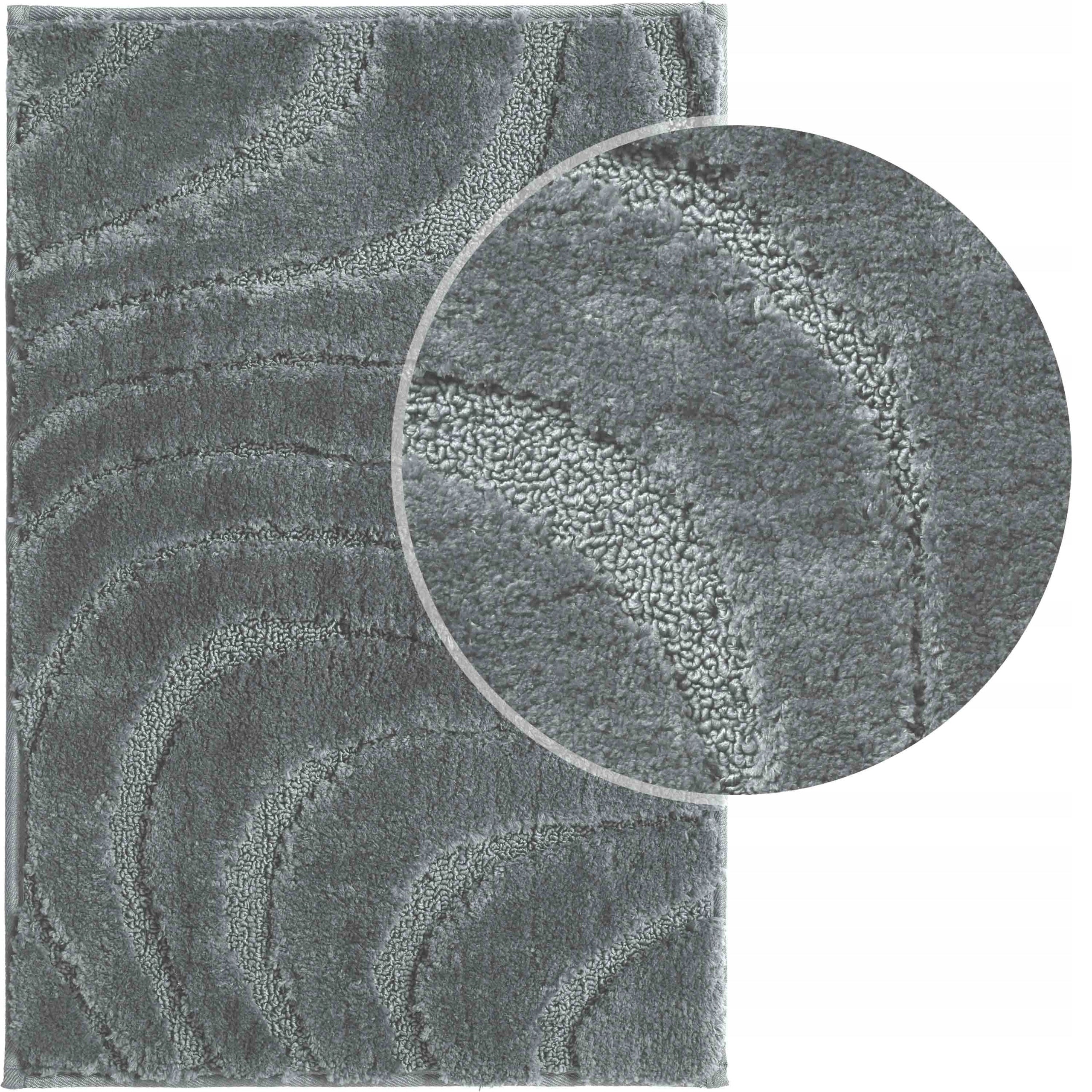 BATHROOM RUG GREY NON-SLIP 60x40 SOFT ABSORBENT MICROFIBER Packaging status original