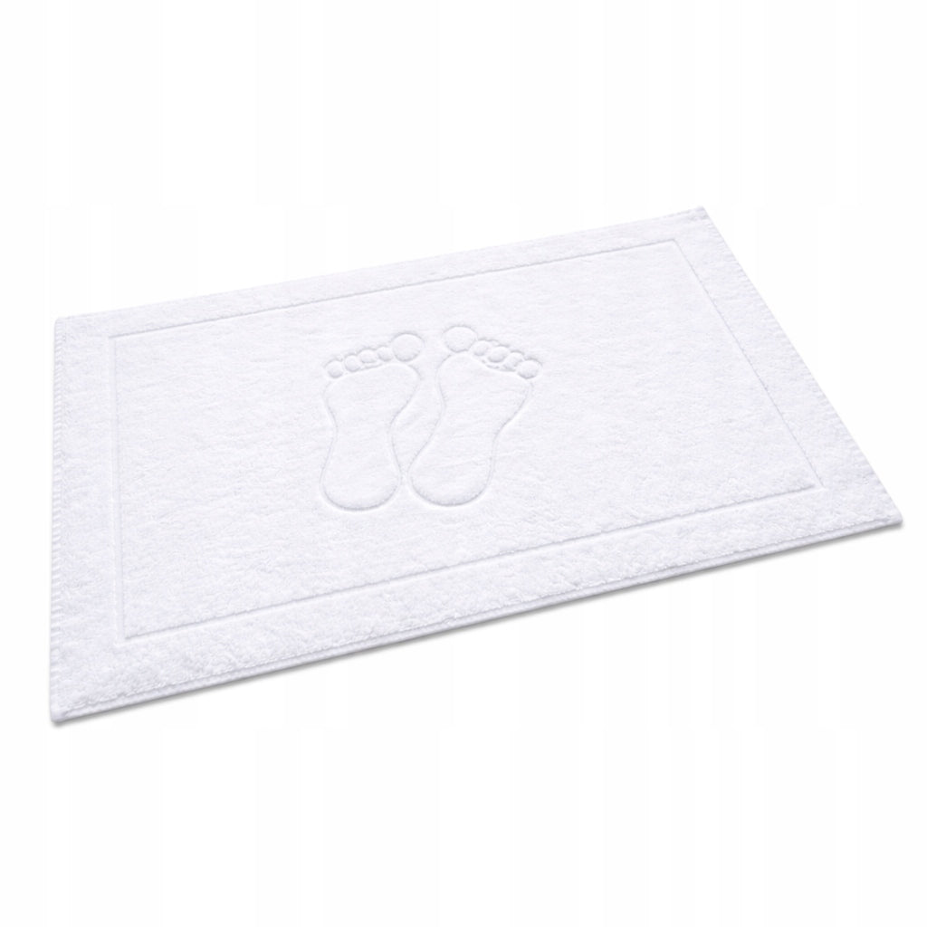 BATHROOM RUG HOTEL FOOT 50x70 100% COTTON WASHING AT 95°C WHITE