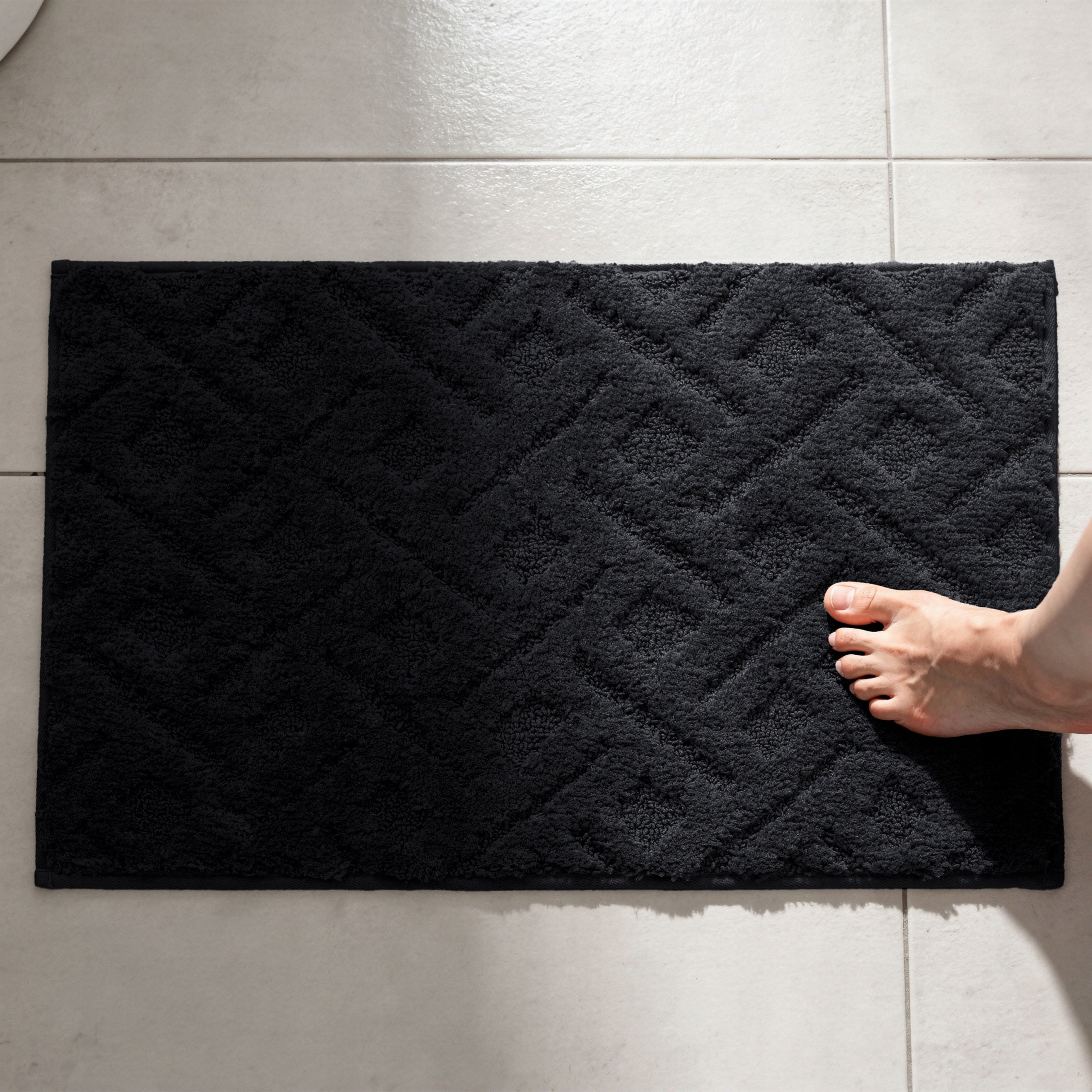 BATHROOM RUG MICROFIBER 40x60 BLACK NON-SLIP THICK SOFT Manufacturer code 1613DYWLAZPIB