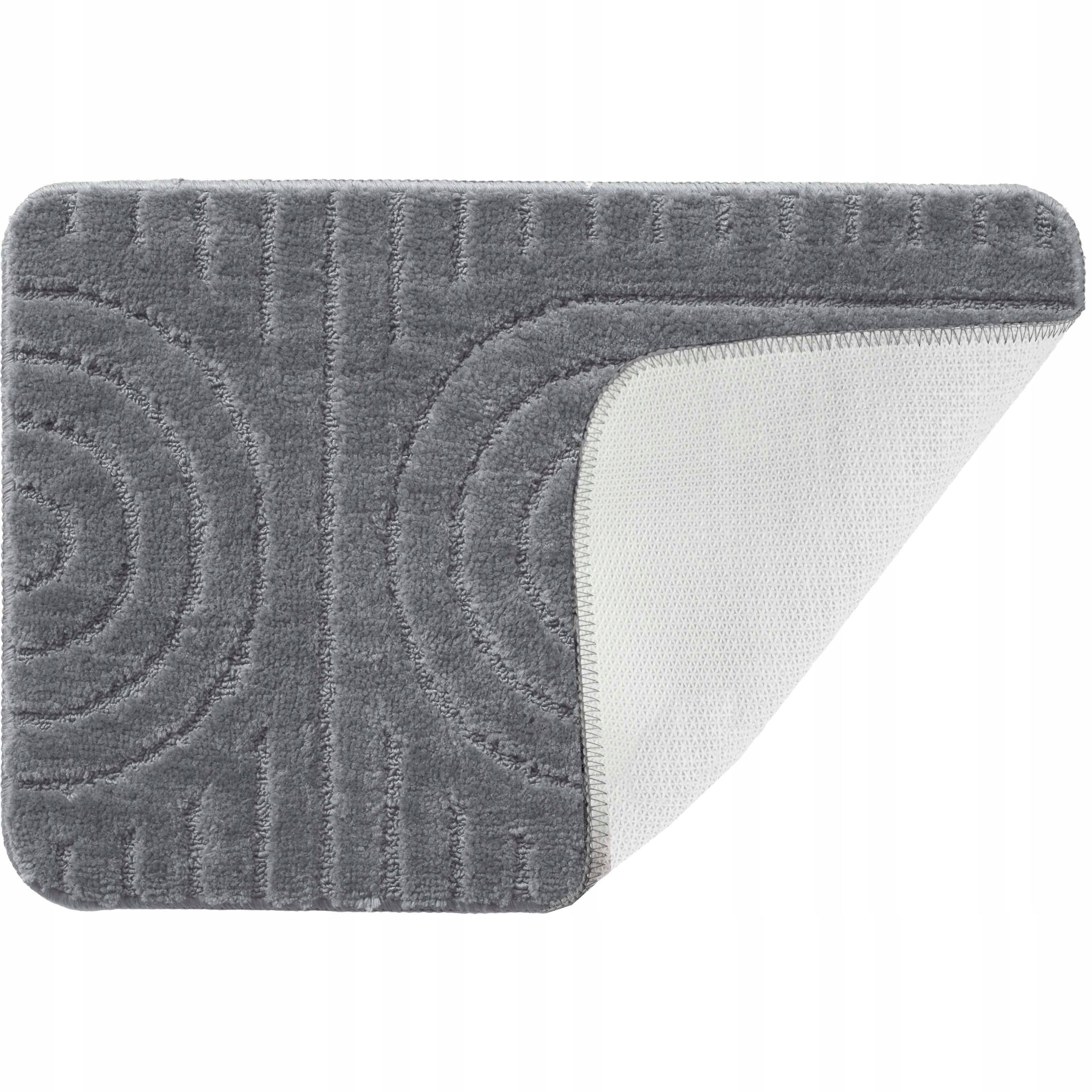BATHROOM RUG MICROFIBER 40x60 GREY NON-SLIP SOFT DURABLE