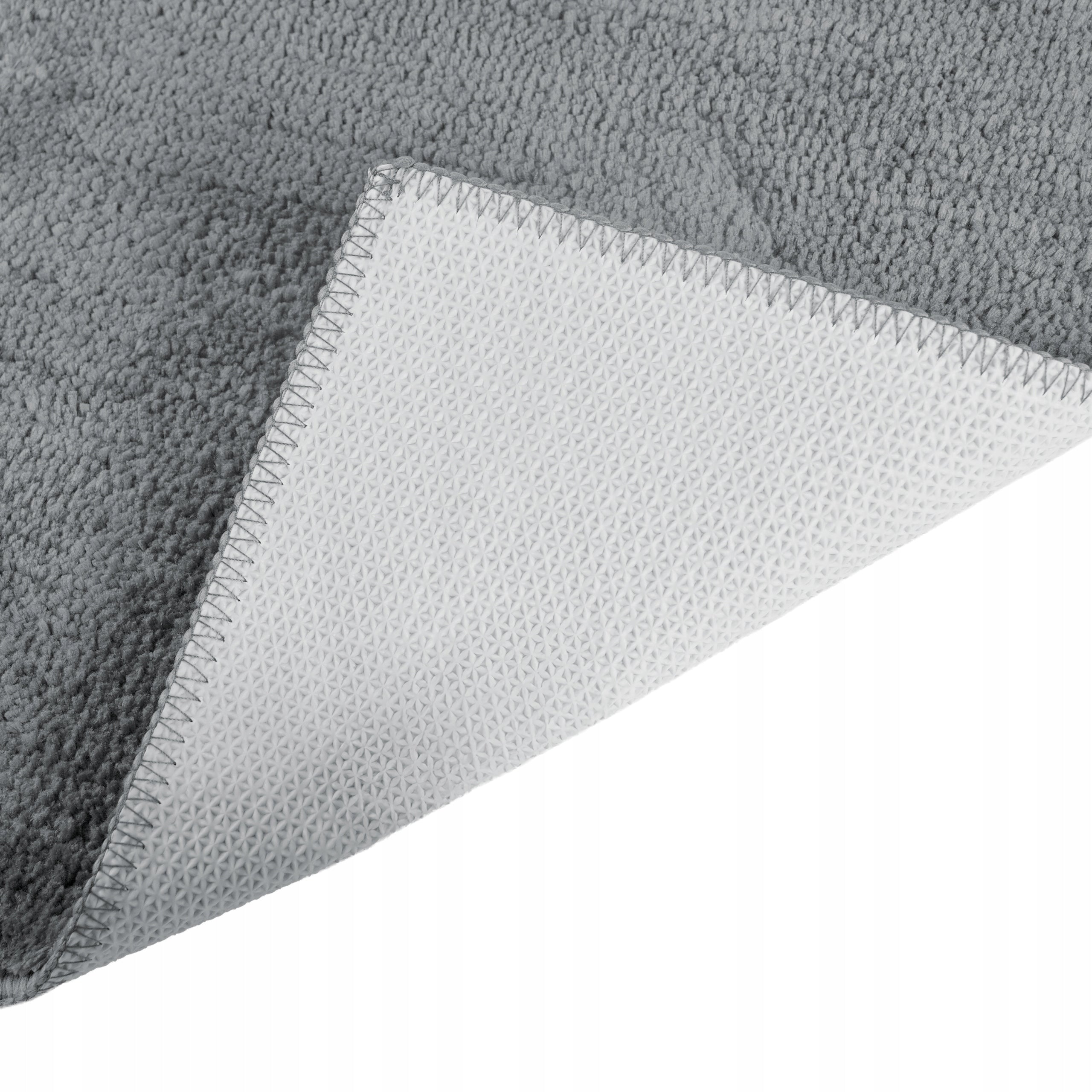 BATHROOM RUG MICROFIBER 40x60 GREY NON-SLIP SOFT MAT Thickness 15 mm