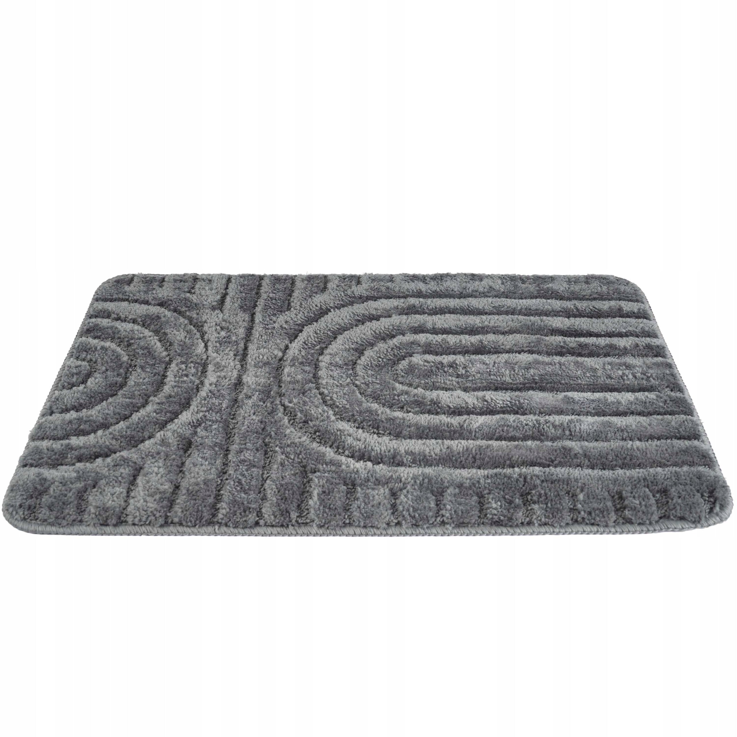 BATHROOM RUG MICROFIBER 40x60 GREY NON-SLIP THICK 1600 g/m2 Product width 60 cm