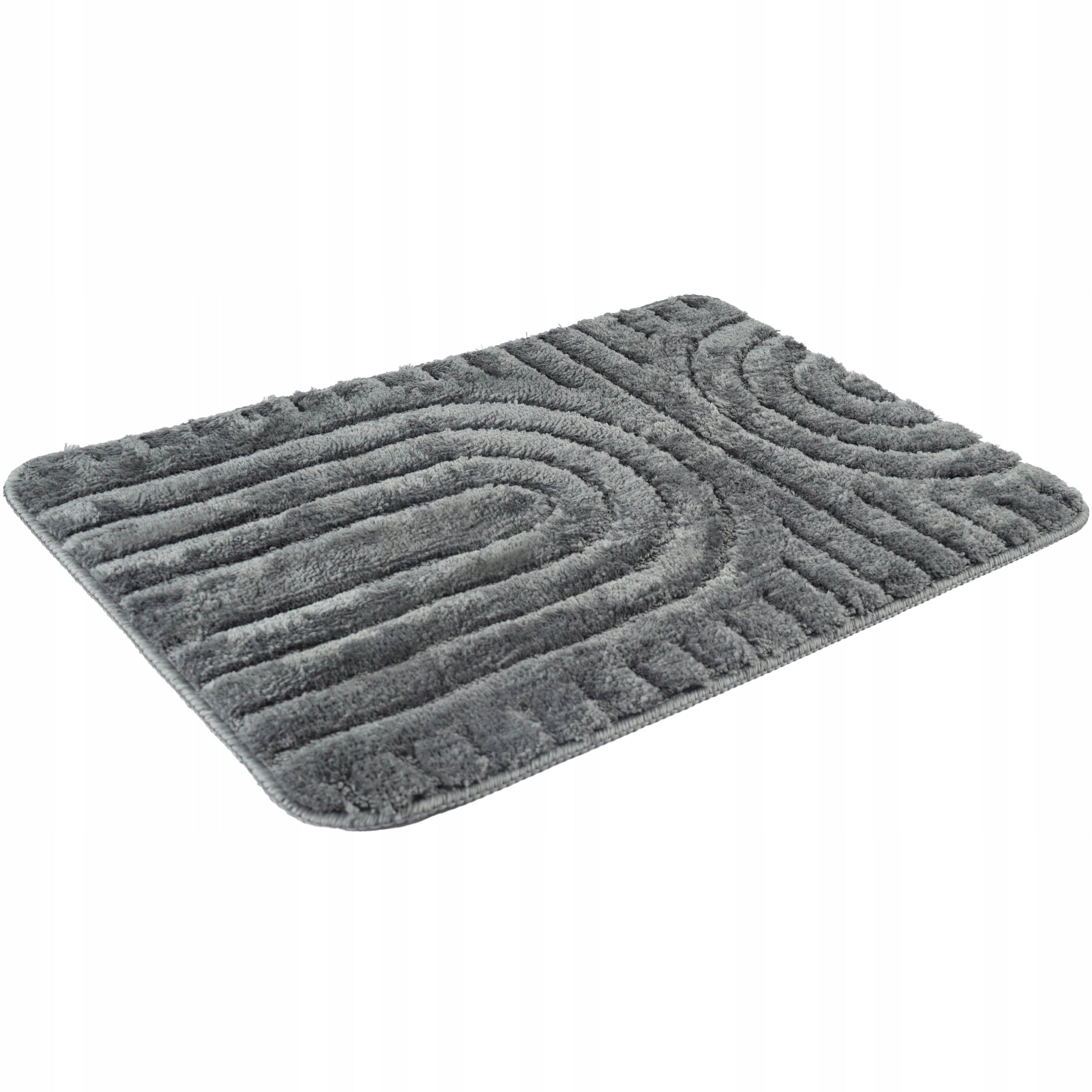 BATHROOM RUG MICROFIBER 40x60 GREY NON-SLIP THICK 1600 g/m2 Shape rectangle