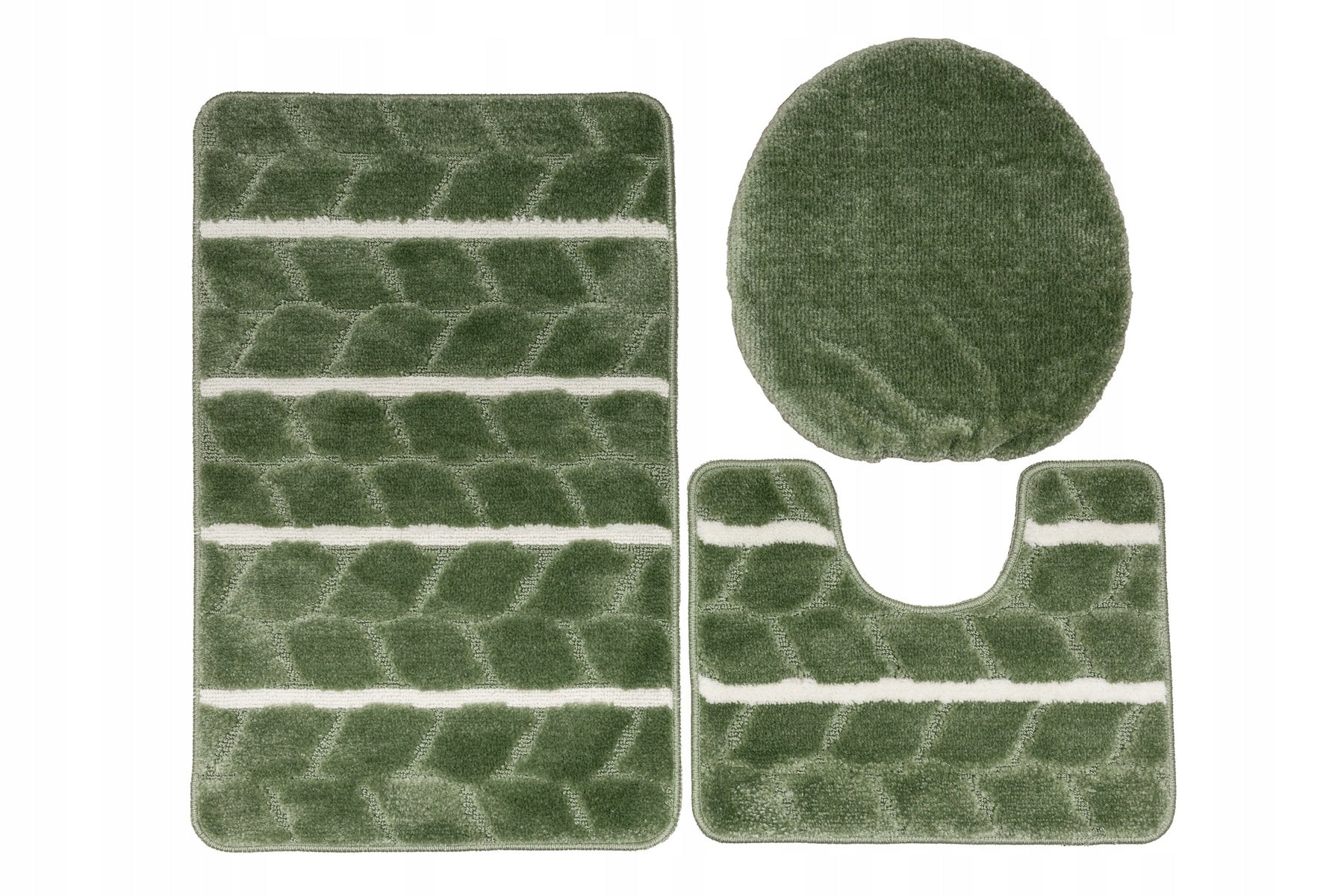 BATHROOM RUG NON-SLIP 3-PIECE TOILET SET WITH TOILET COVER
