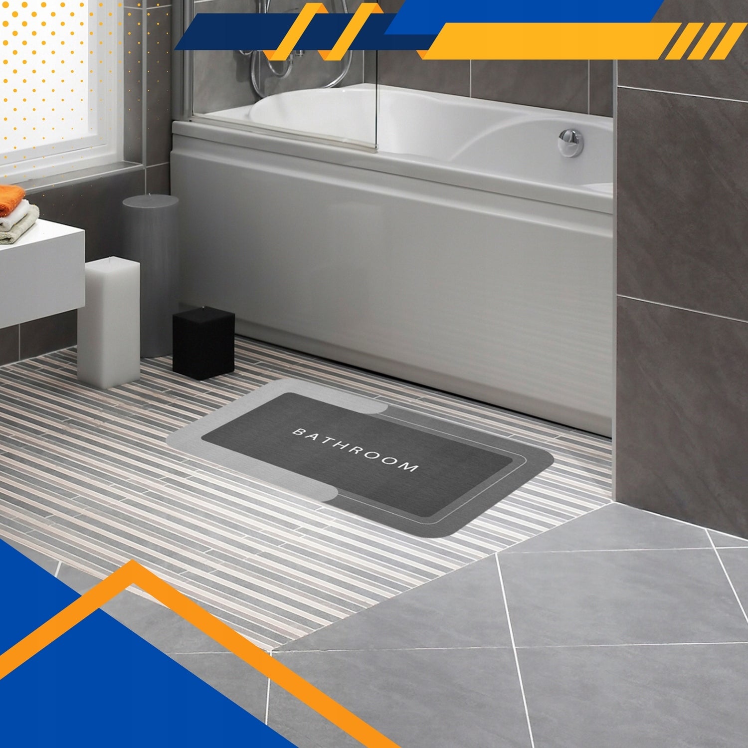 BATHROOM RUG NON-SLIP BATHROOM MAT QUICK-DRYING 60x40 cm EAN (GTIN) 5904204164603