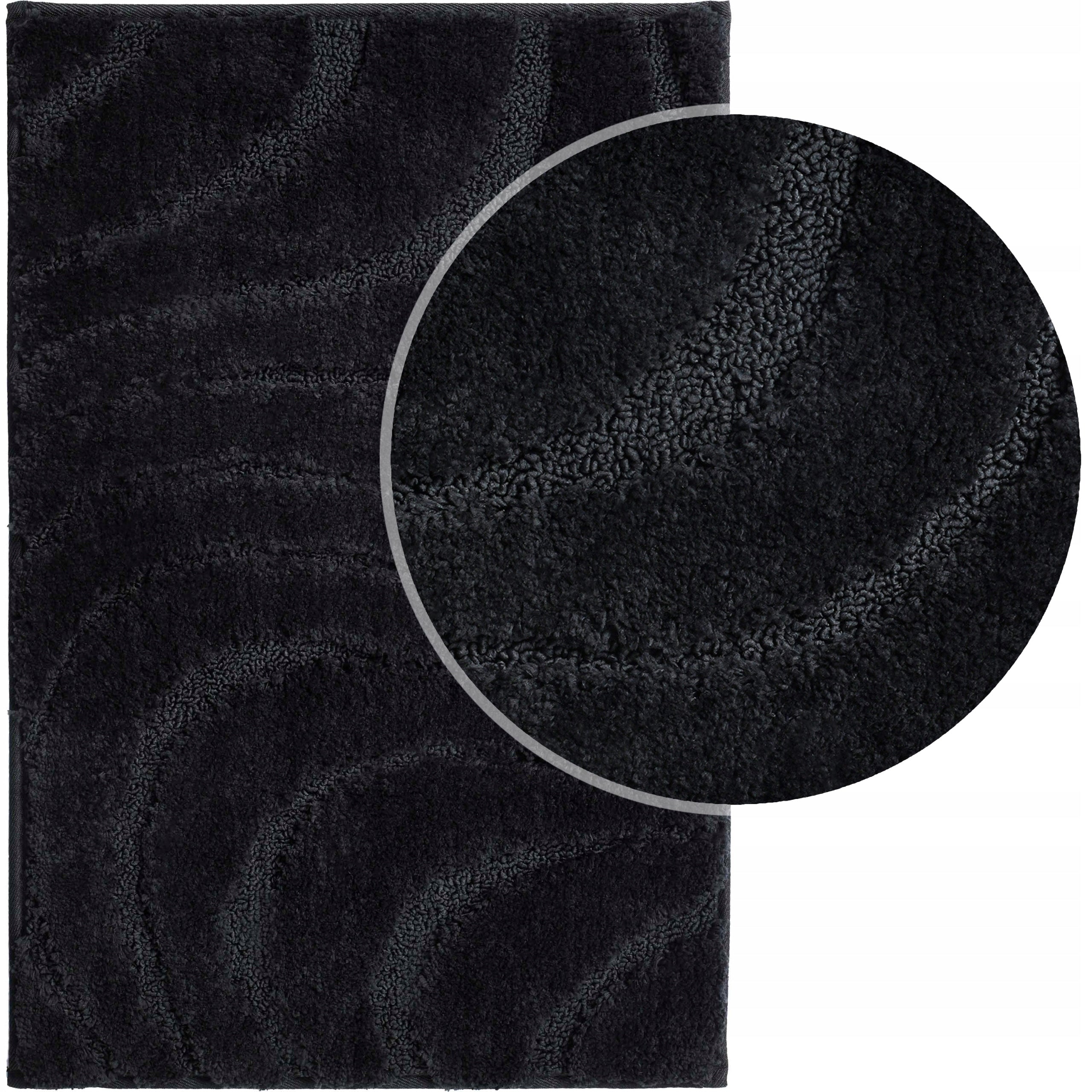 BATHROOM RUG NON-SLIP BLACK 60x40 CM MICROFIBER FOR SHOWER Brand Rodeno