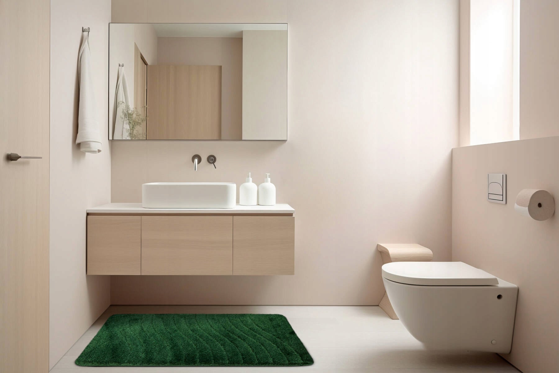 BATHROOM RUG NON-SLIP BOTTLE GREEN SOFT SARA 50x80 cm Manufacturer code sara d.green