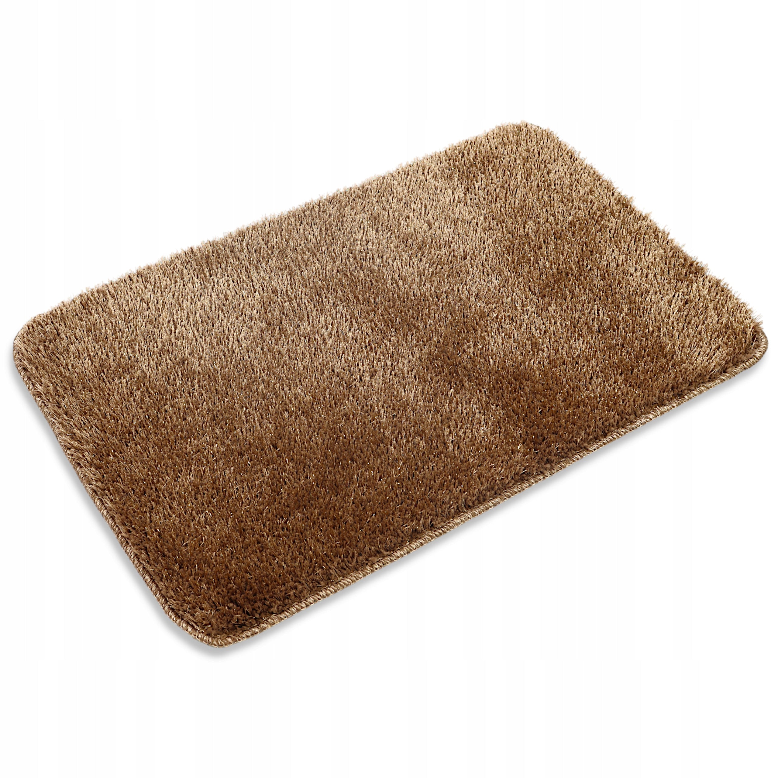 BATHROOM RUG NON-SLIP BROWN 40X60 THICK SOFT GLOSSY Length 60 cm