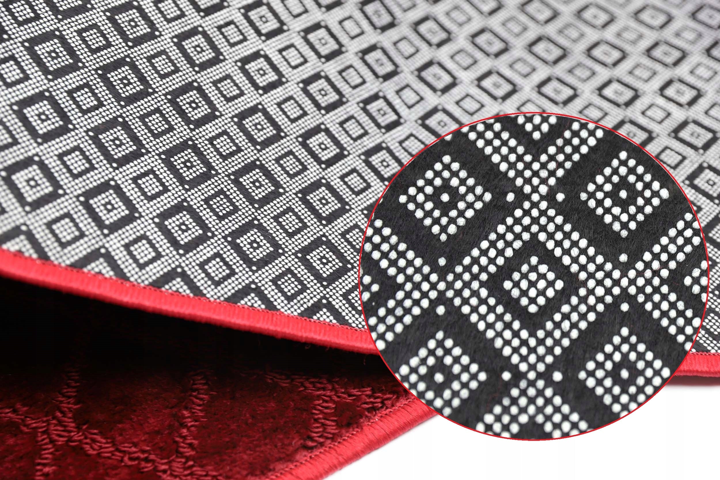 BATHROOM RUG NON-SLIP CUT ELEGANT BURGUNDY 80X120 cm Length 120 cm