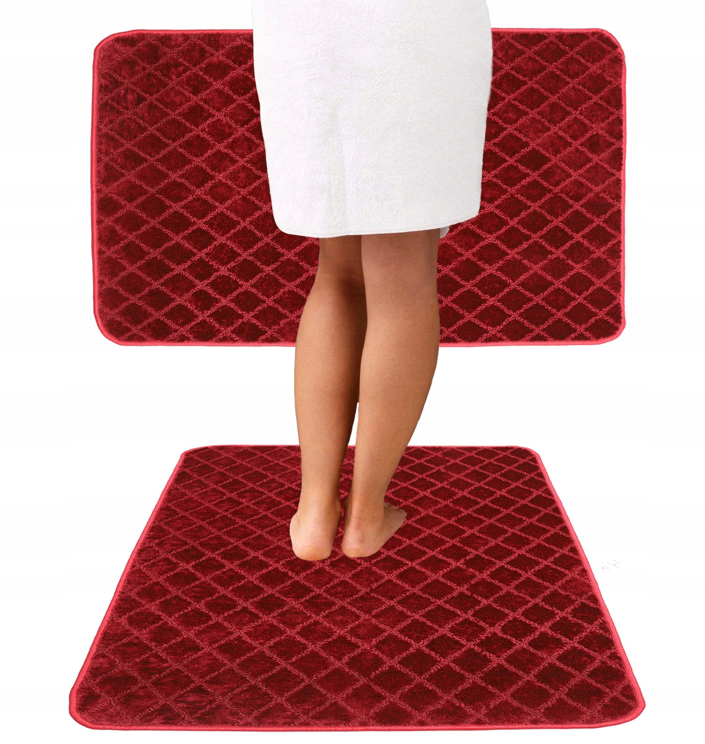 BATHROOM RUG NON-SLIP CUT ELEGANT BURGUNDY 80X120 cm
