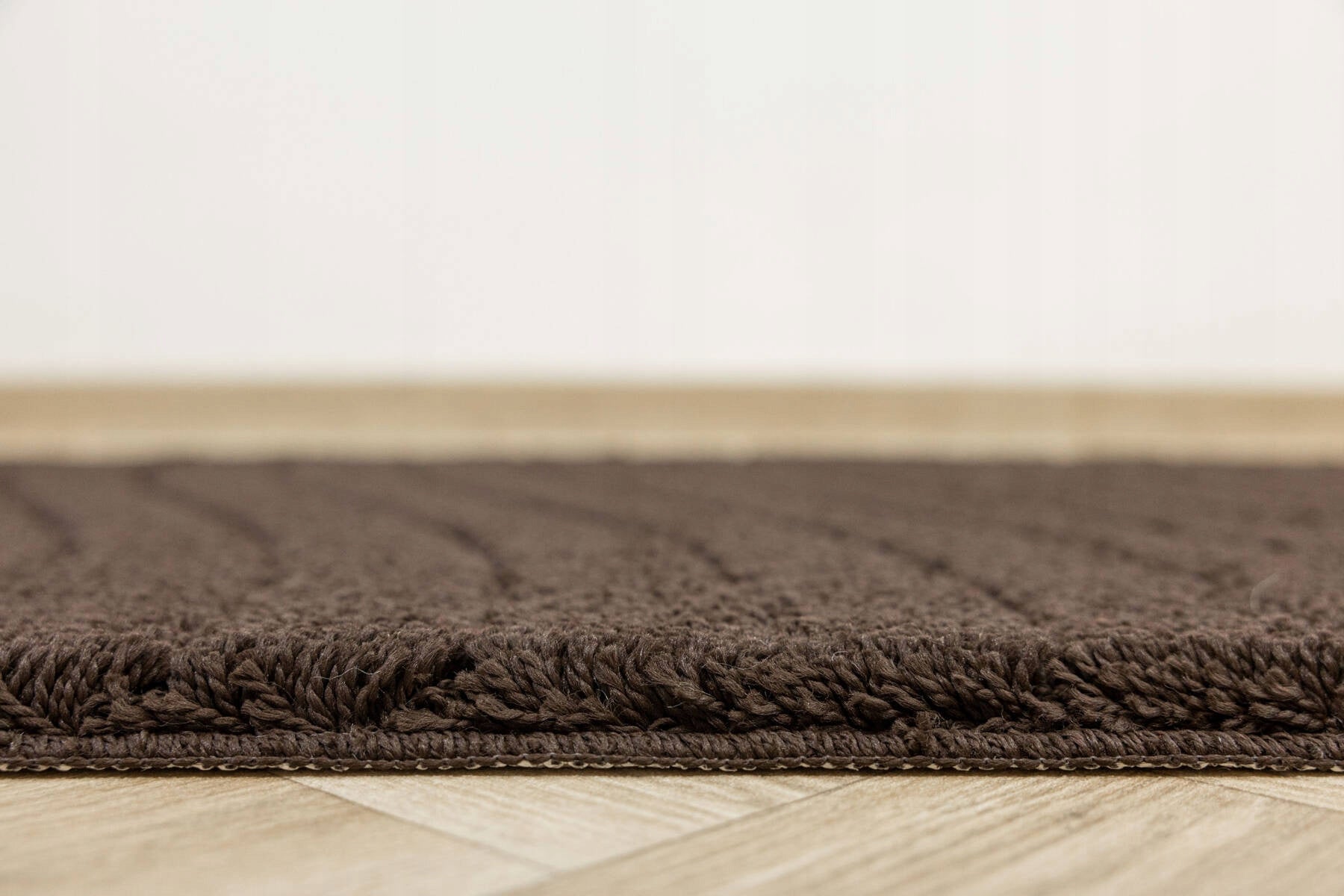 BATHROOM RUG NON-SLIP FOR WC BROWN WENGE WAVES MAT 50x80 cm Color brown
