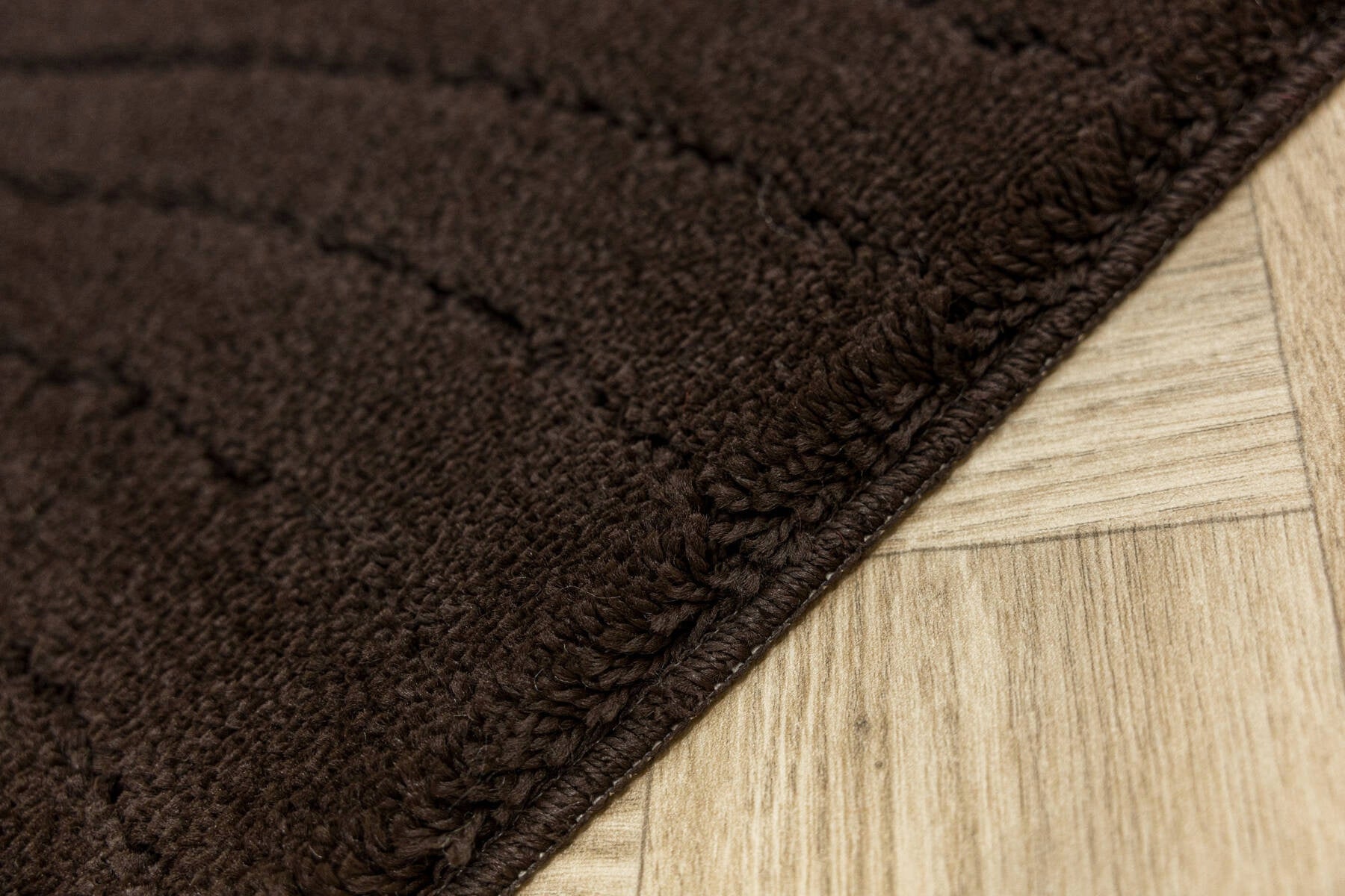 BATHROOM RUG NON-SLIP FOR WC BROWN WENGE WAVES MAT 50x80 cm Shape rectangle
