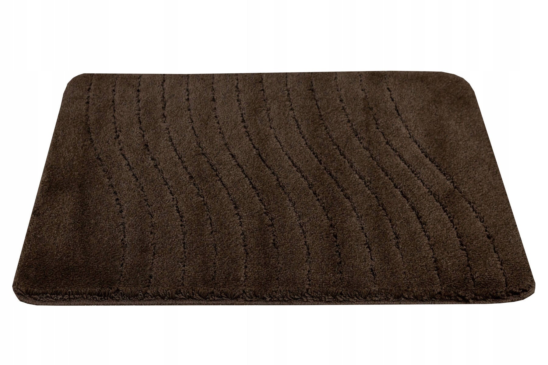 BATHROOM RUG NON-SLIP FOR WC BROWN WENGE WAVES MAT 50x80 cm