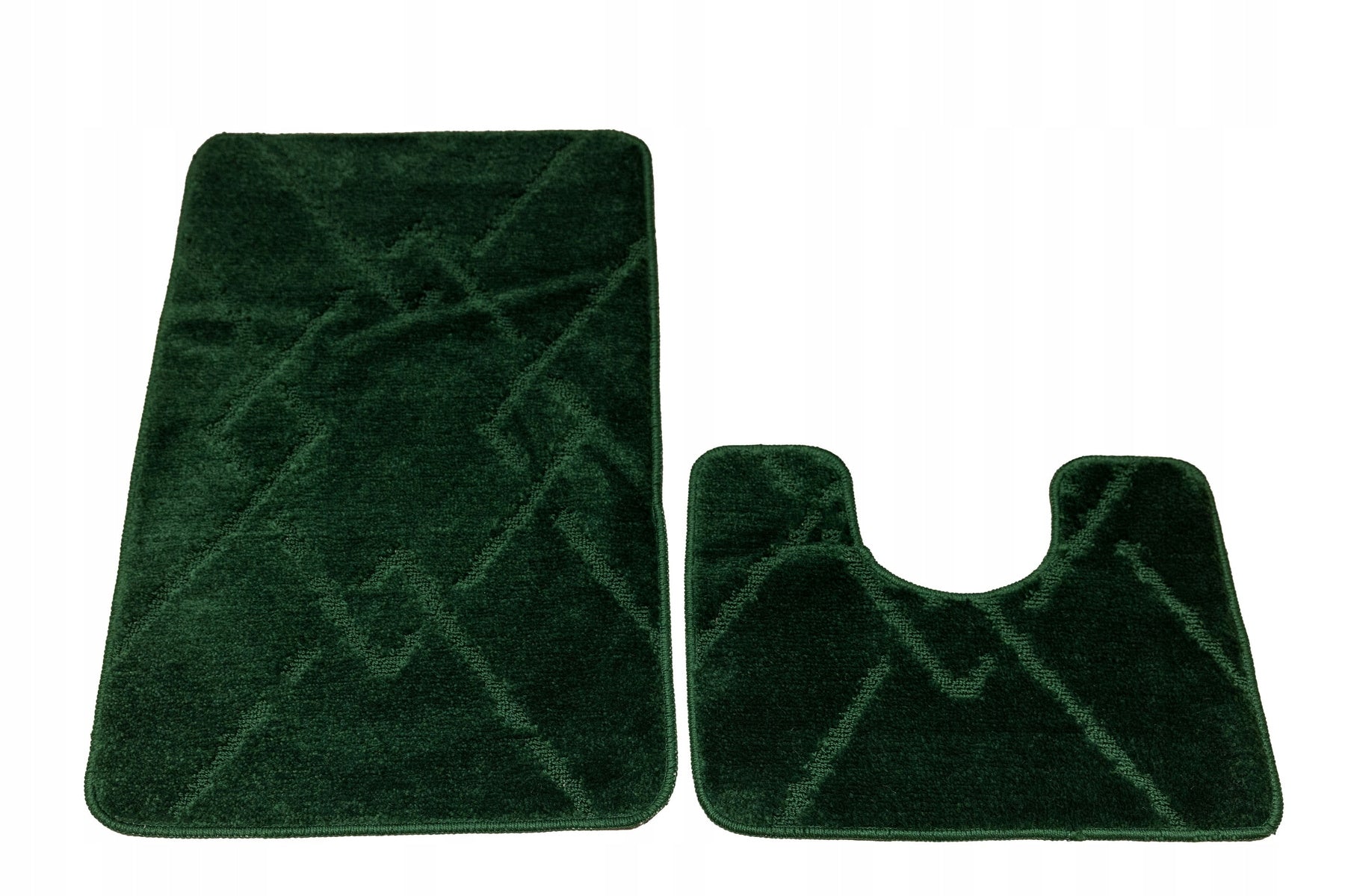 BATHROOM RUG NON-SLIP GREEN IN DIAMONDS MORENO 2-cz SET