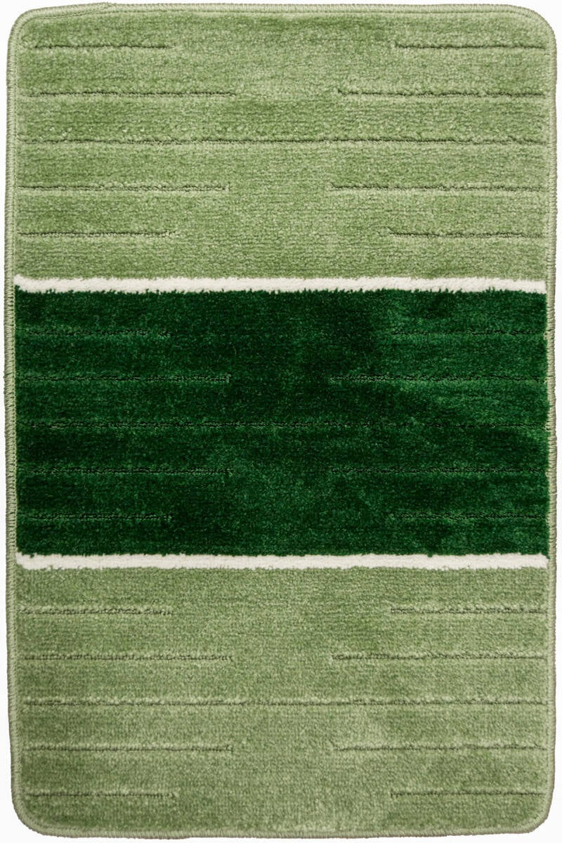 BATHROOM RUG NON-SLIP GREEN OLIVE STRIPED COMO 50x80 cm Length 80 cm