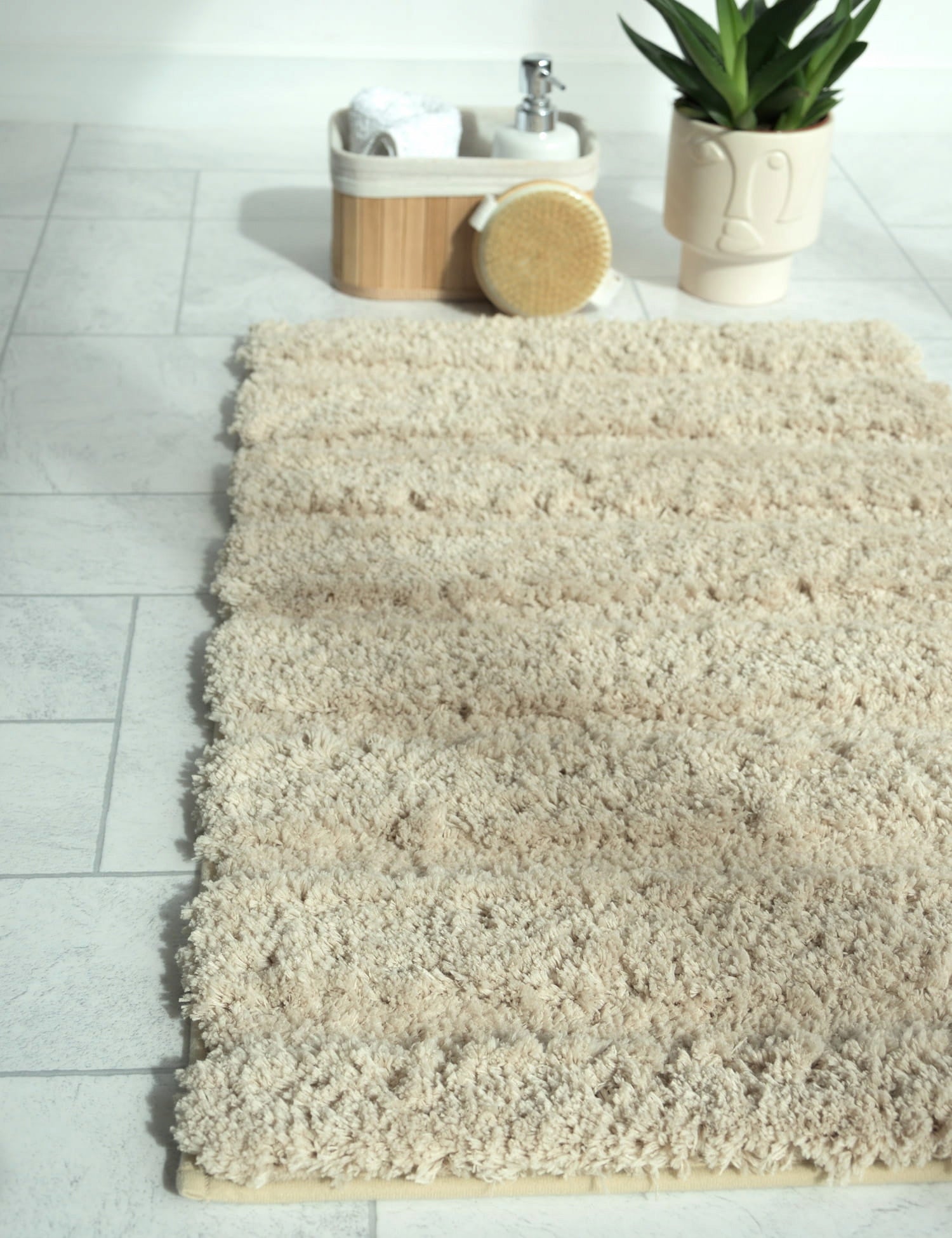 BATHROOM RUG NON-SLIP LARGE 60X110CM BEIGE SOFT FLUFFY Brand Dywanpol