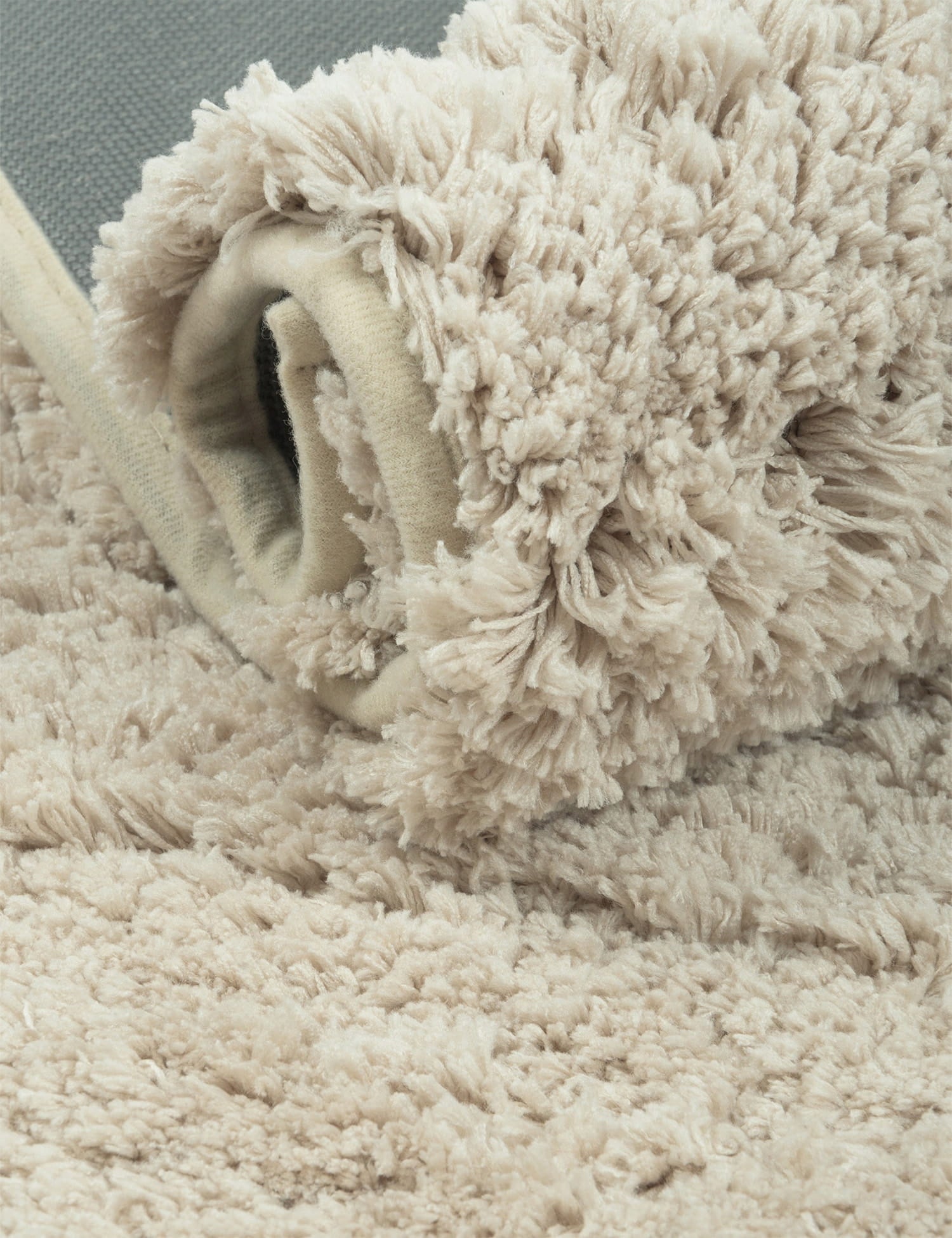 BATHROOM RUG NON-SLIP LARGE 60X110CM BEIGE SOFT FLUFFY Length 80 cm